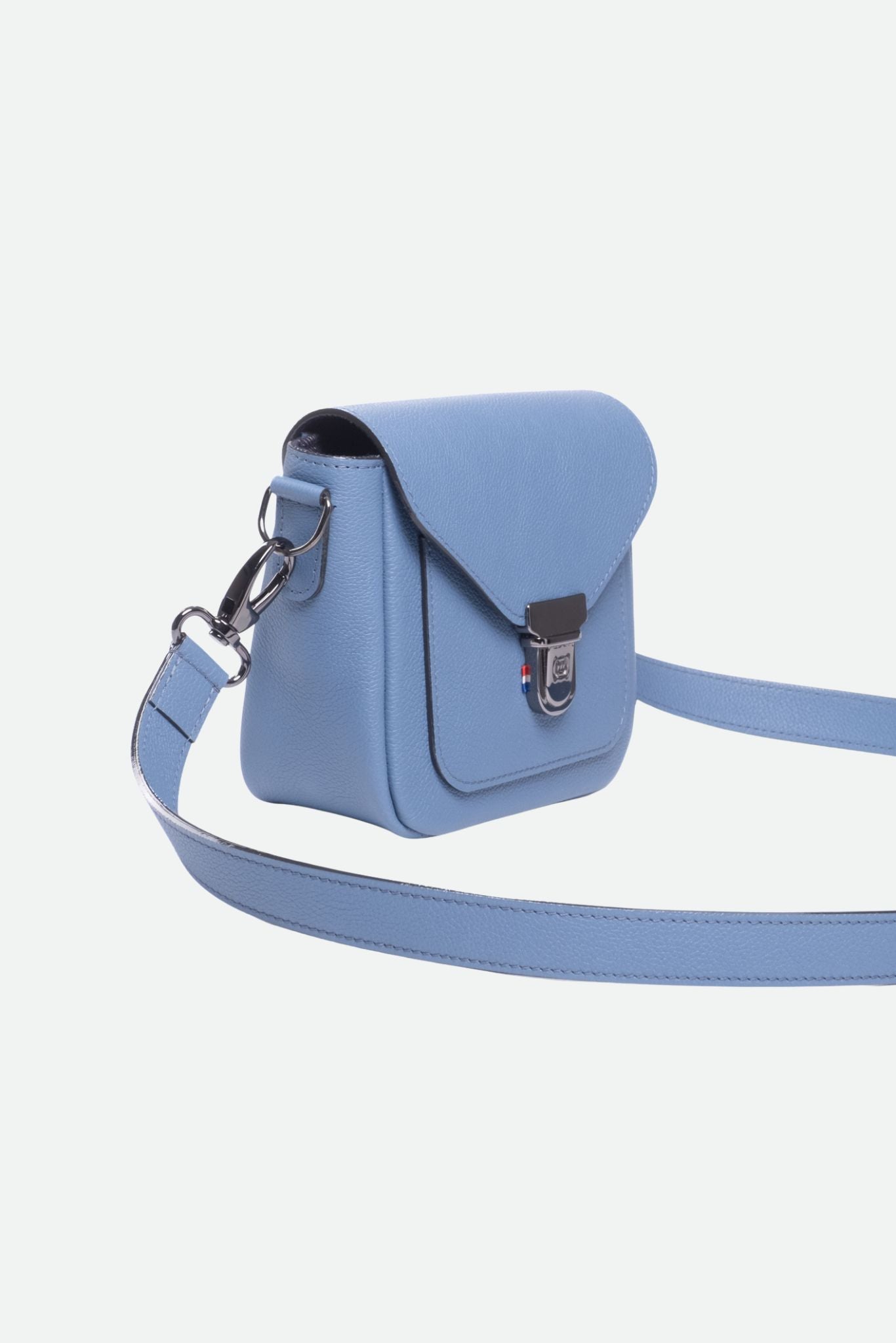 Nodie's Isée mini sac bandoulière bleu denim cuir France
