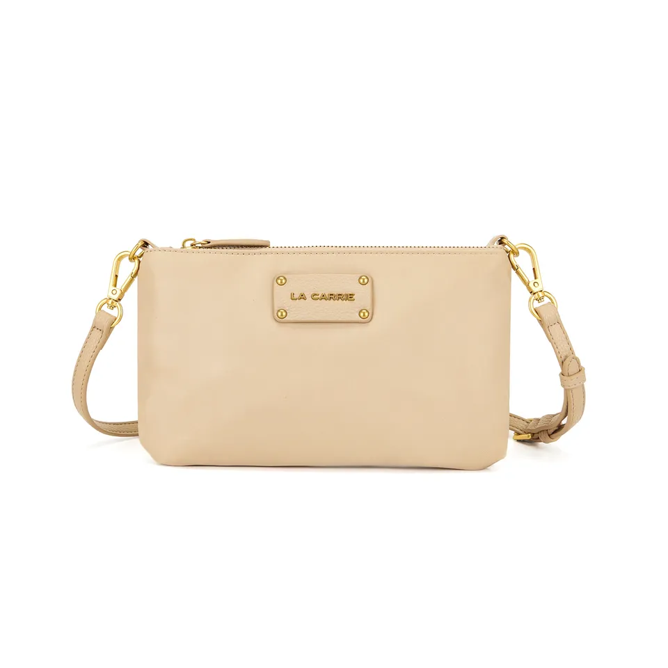 La Carrie In&Out pochette beige nylon 24 cm