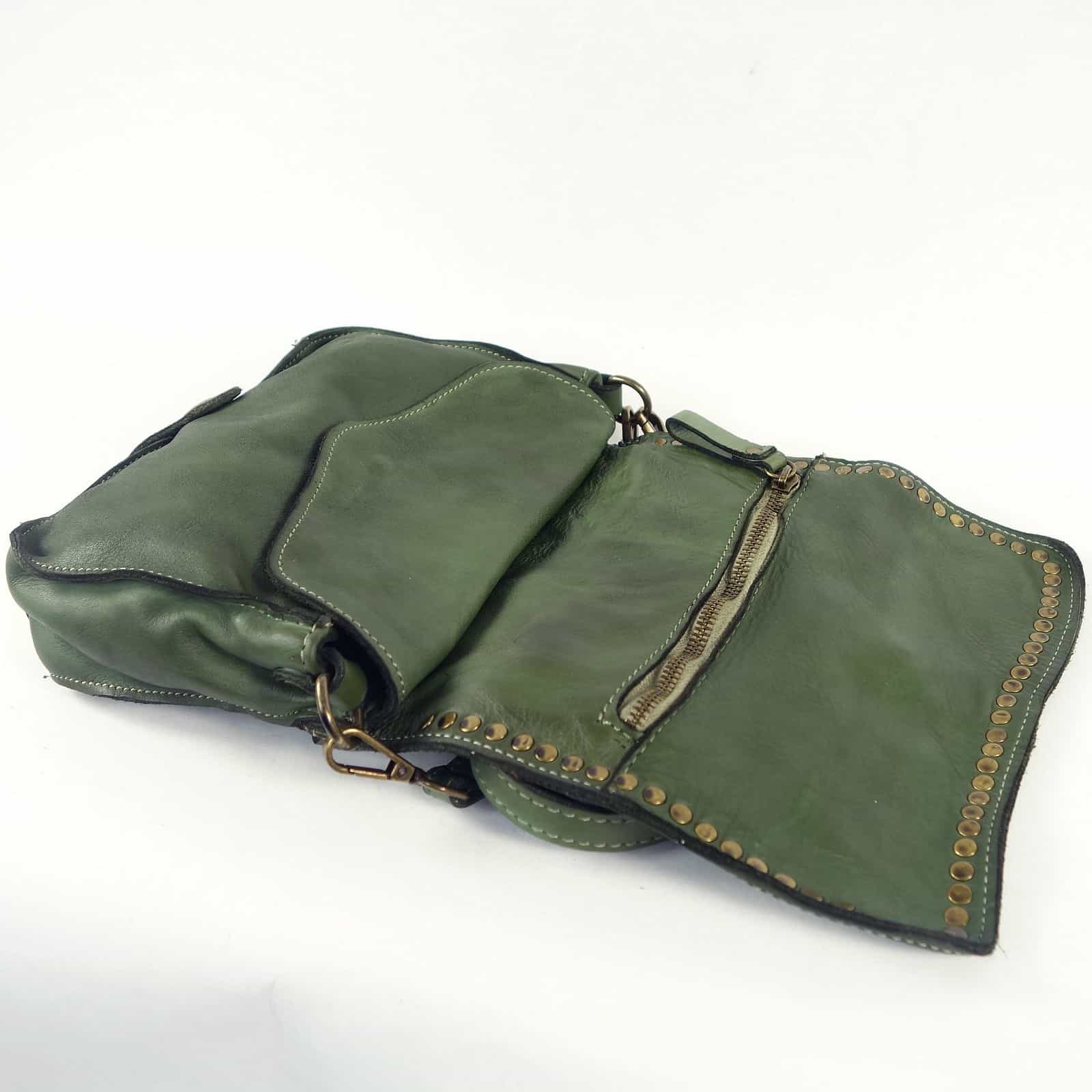 Collection Esprit Cuir Gena mini sac bandoulière cuir vert femme