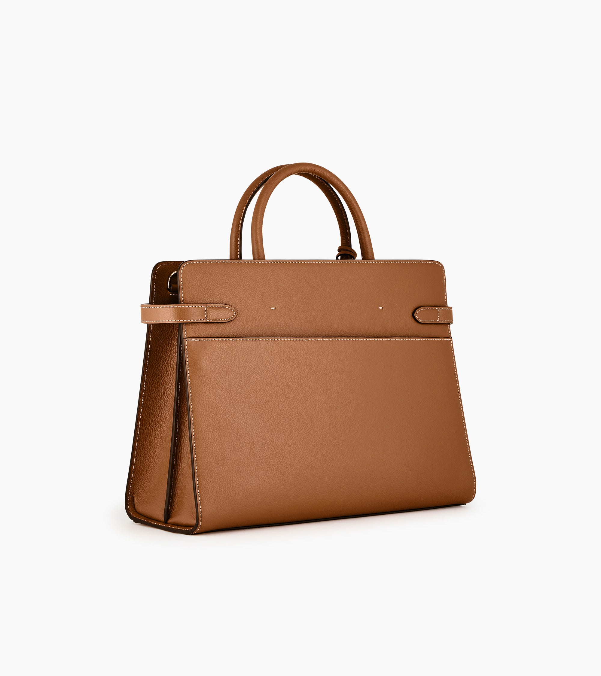 Le Tanneur Emilie grand sac cuir grainé camel 13"