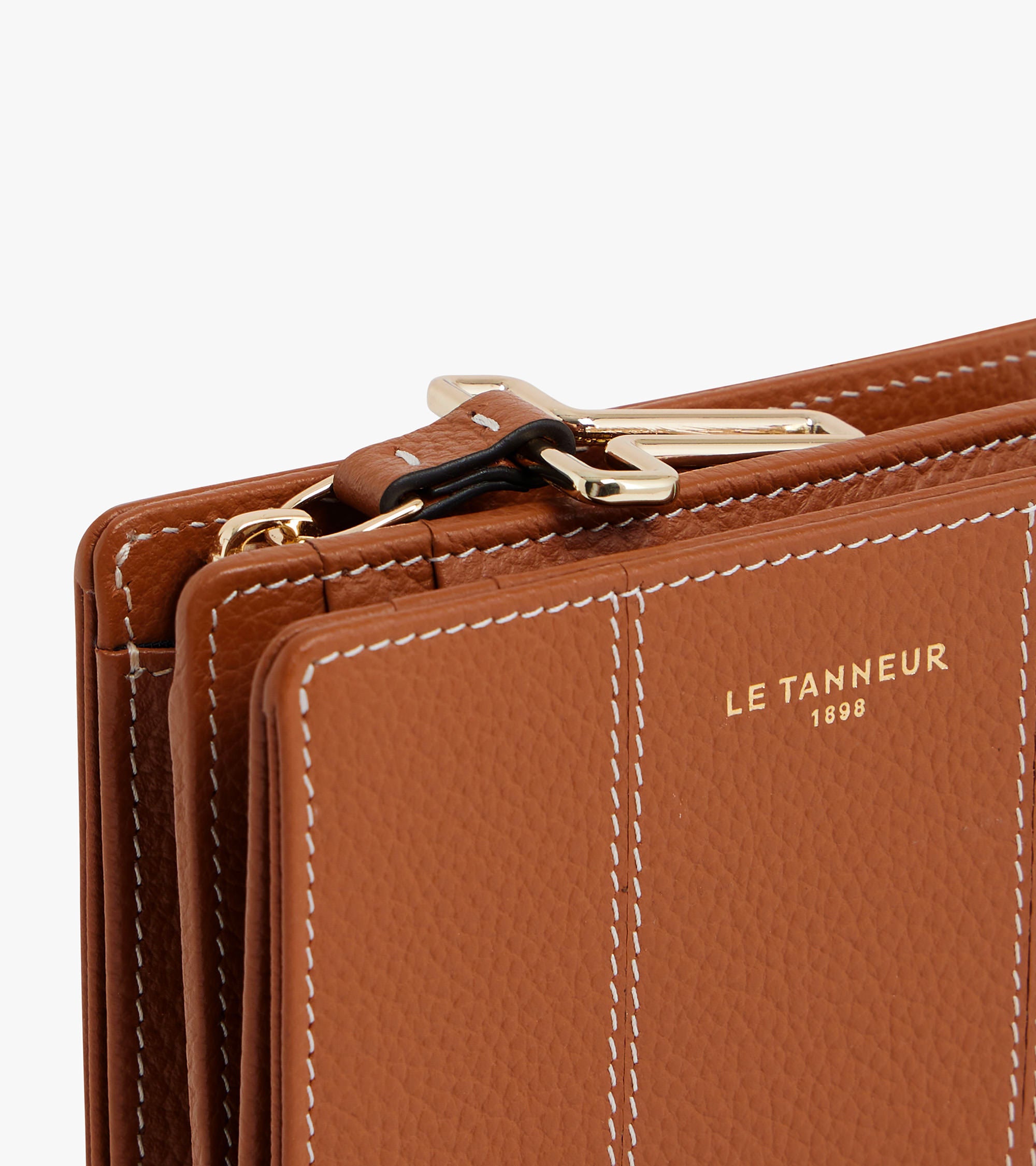 Le Tanneur Juliette petit portefeuille cuir grainé Brown Tan