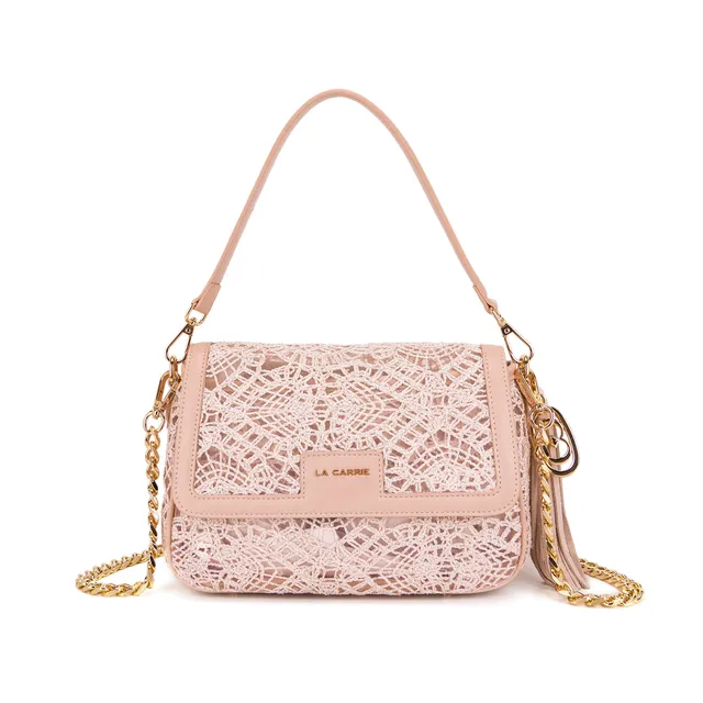 La Carrie Versailles sac à main rose crochet 29,5 cm