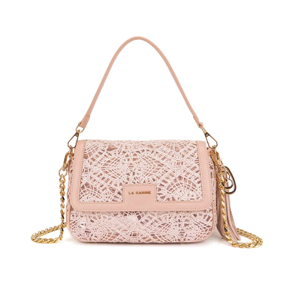 La Carrie Versailles sac à main rose crochet 29,5 cm
