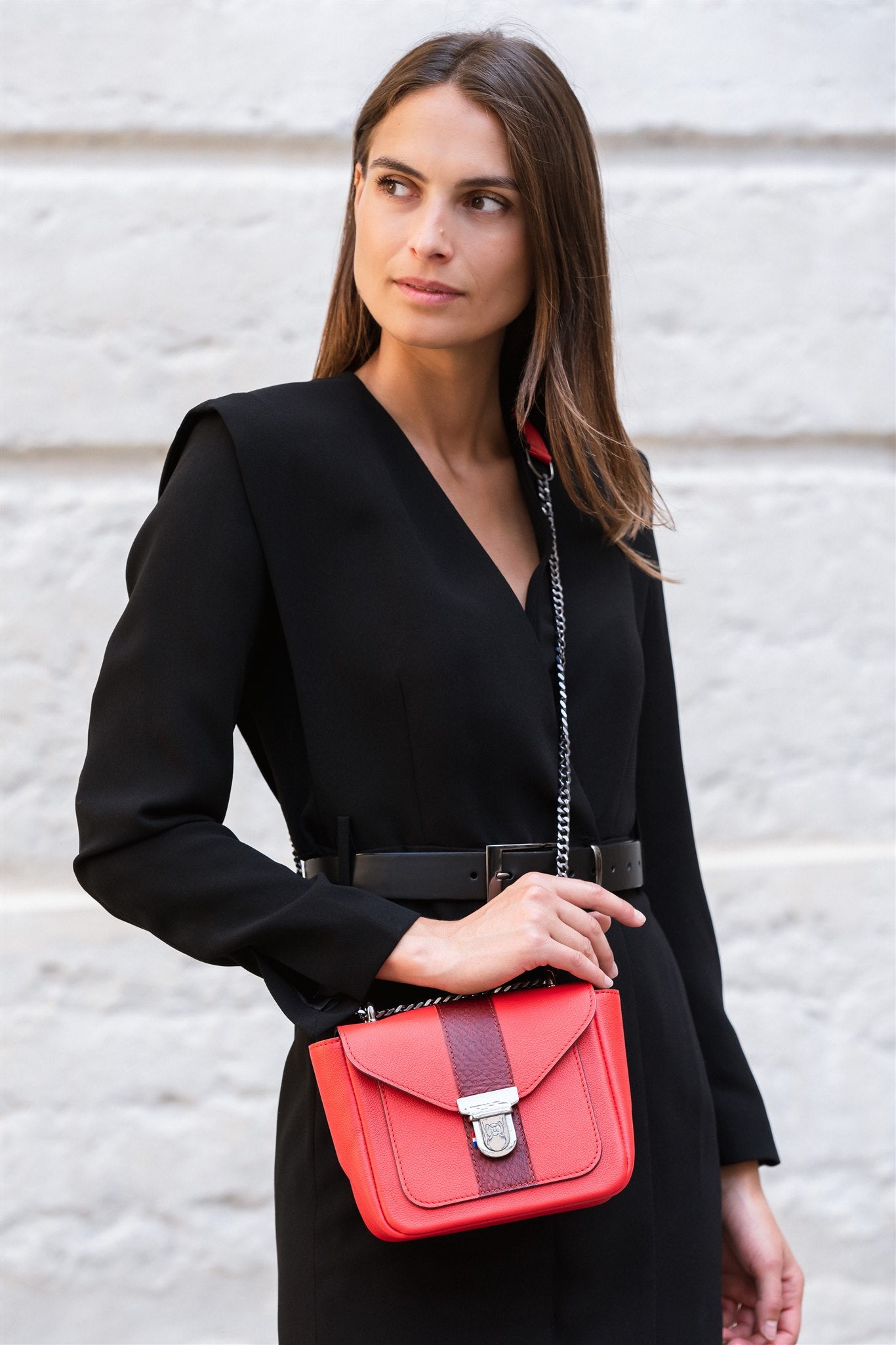 Nodie's Isaac rouge grainé mini sac bandoulière cuir