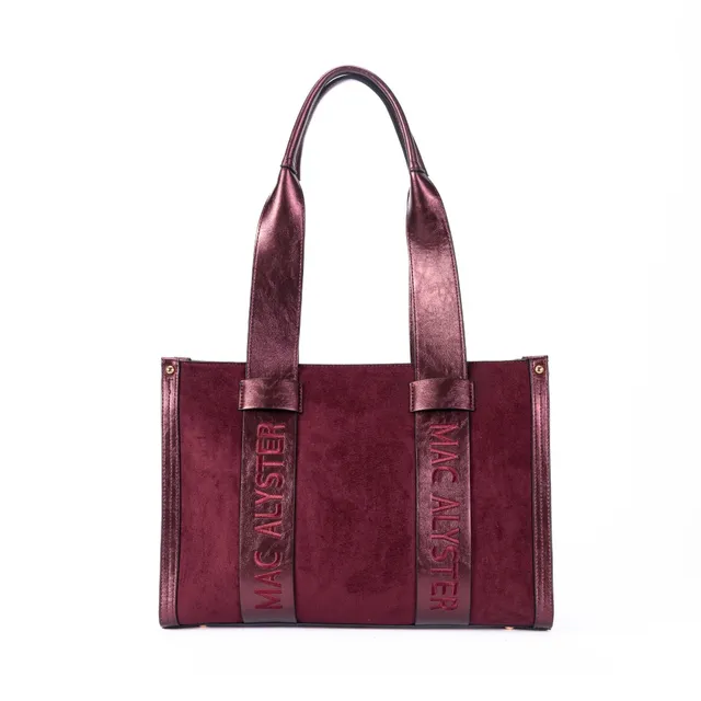 MAC ALYSTER CAPSULE Clover Daim cabas bordeaux 37 cm