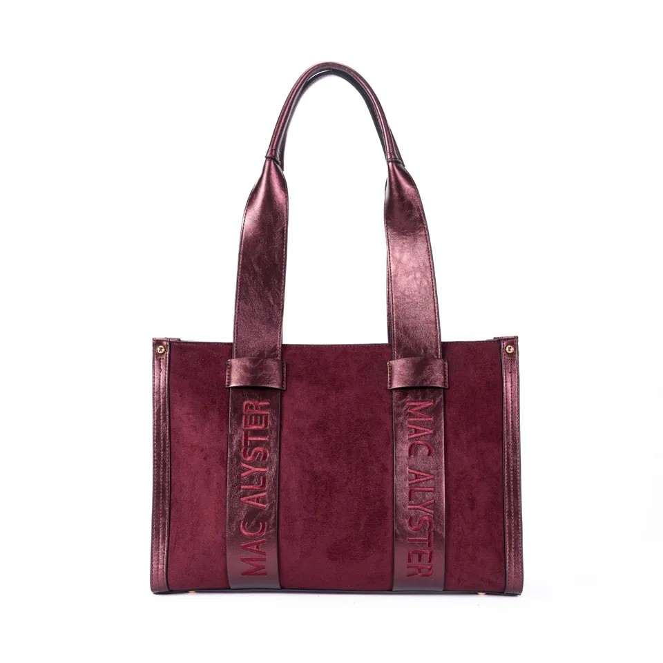 MAC ALYSTER CAPSULE Clover Daim cabas bordeaux 37 cm
