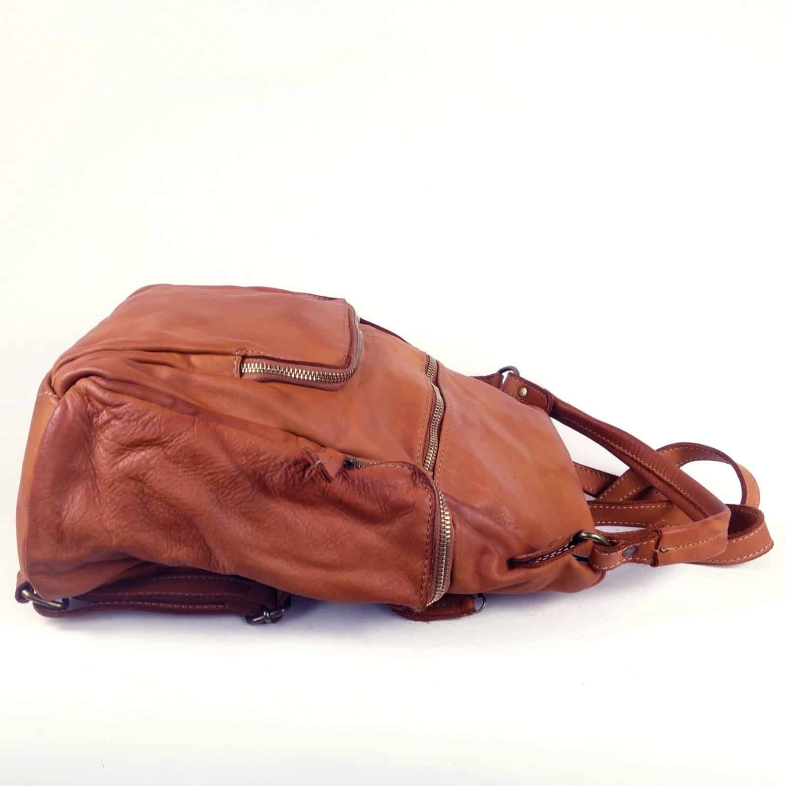 Collection Esprit Cuir MILO sac à dos cuir marron vintage femme