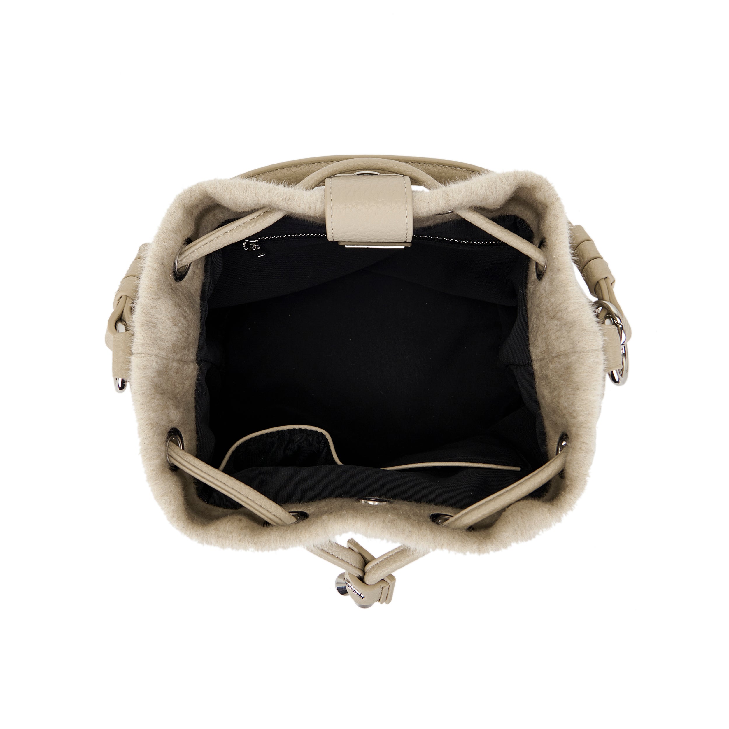 La Carrie Secchiello Saner sac seau beige 26x19x28 cm