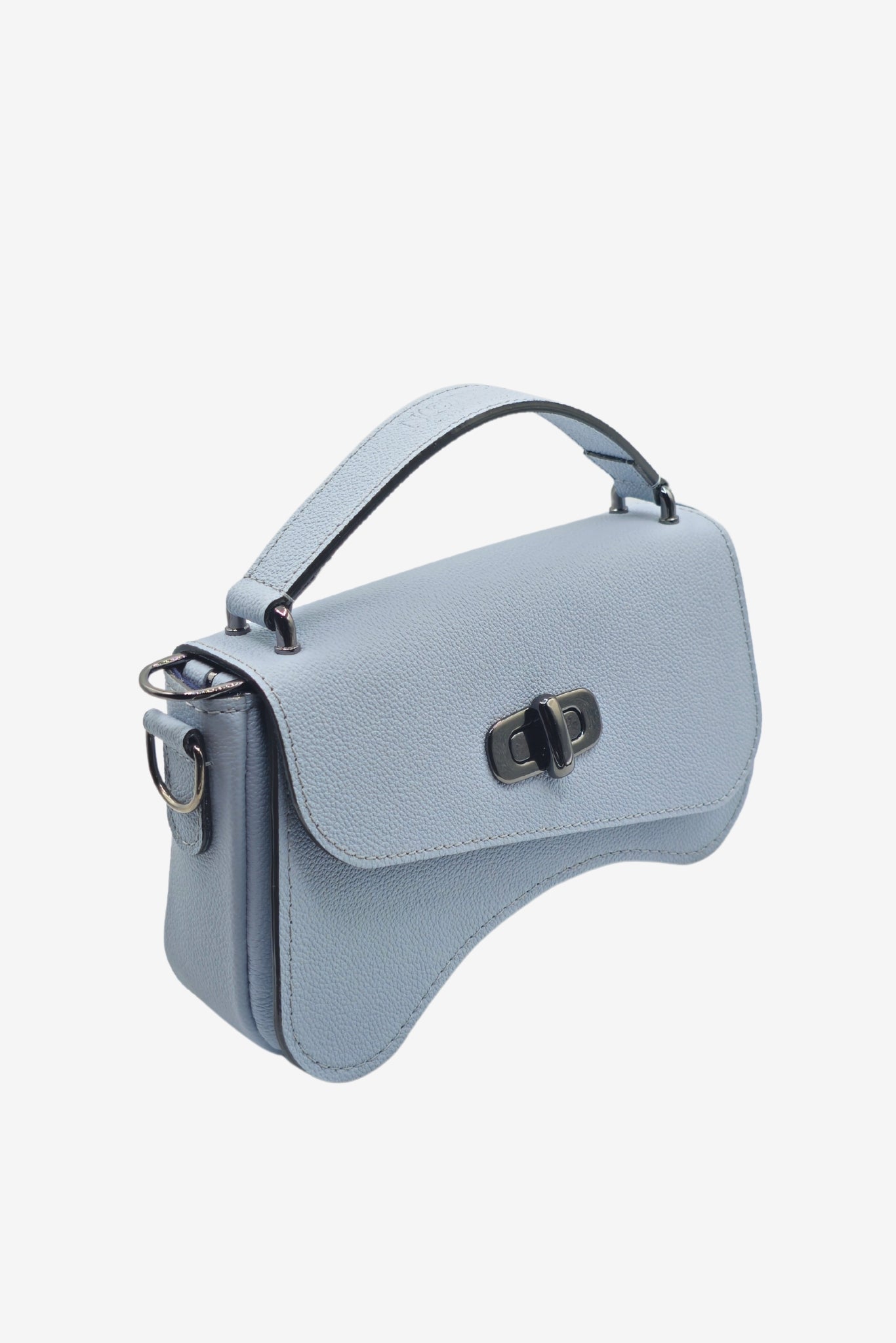 Nodie's L'iconique sac baguette cuir bleu ciel grainé