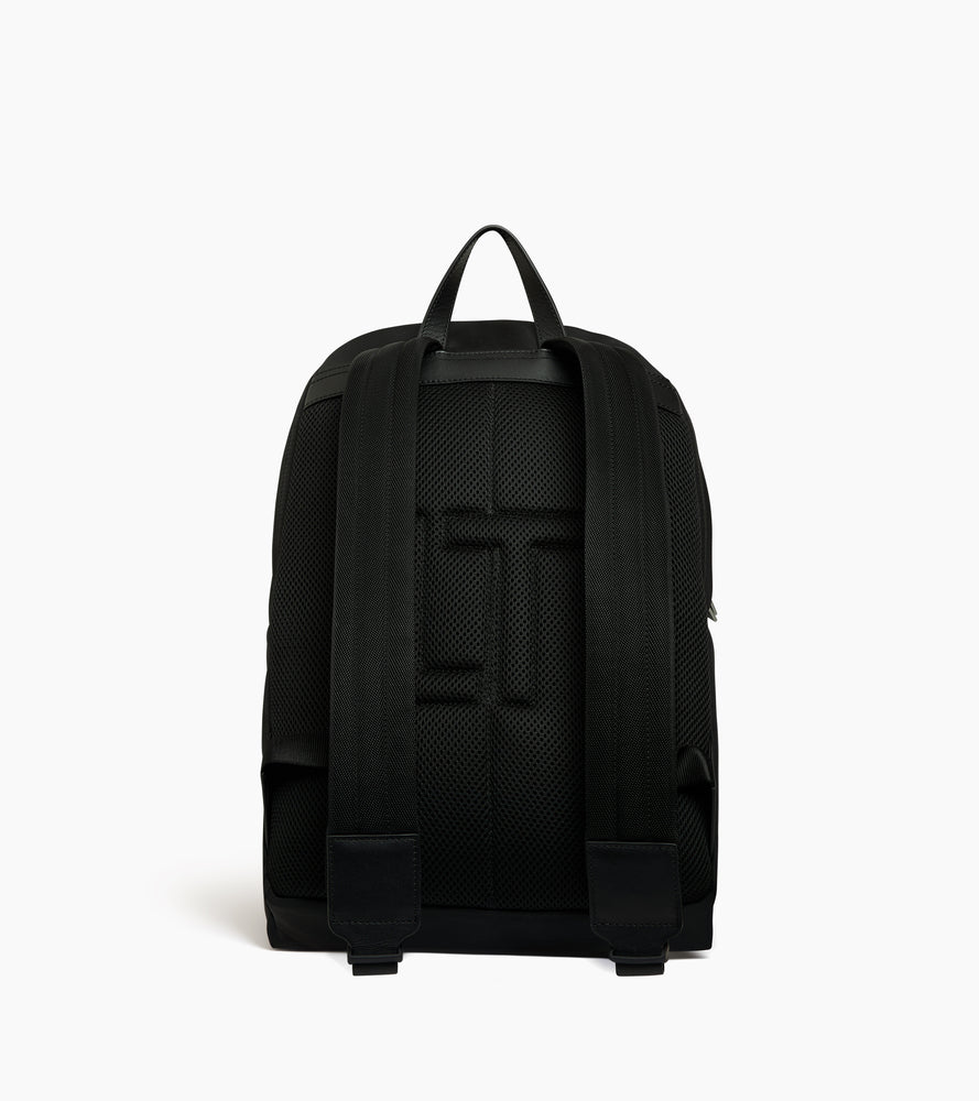Le Tanneur Basile sac à dos nylon cuir noir 14"