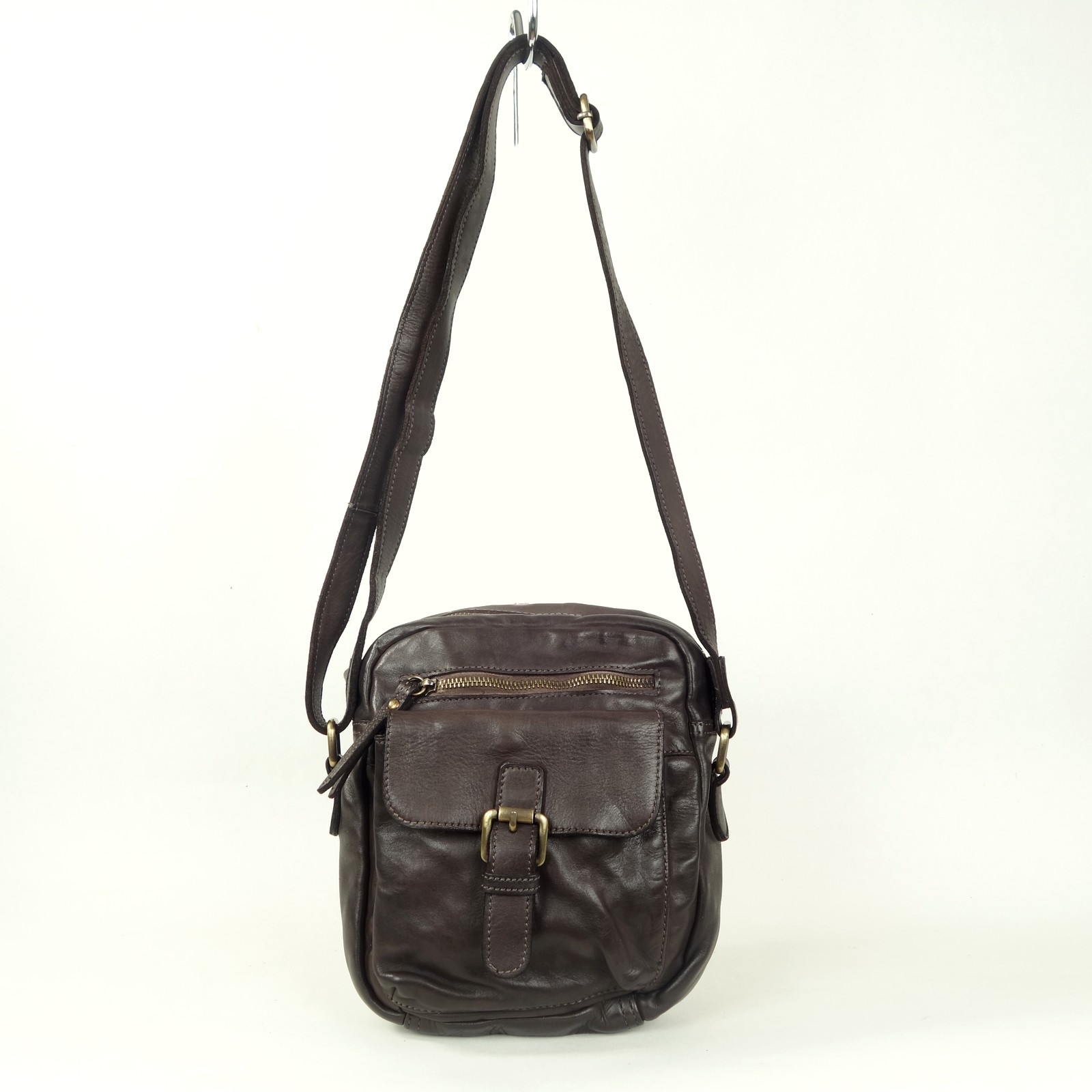 Collection Esprit Cuir Nino sacoche cuir marron foncé homme