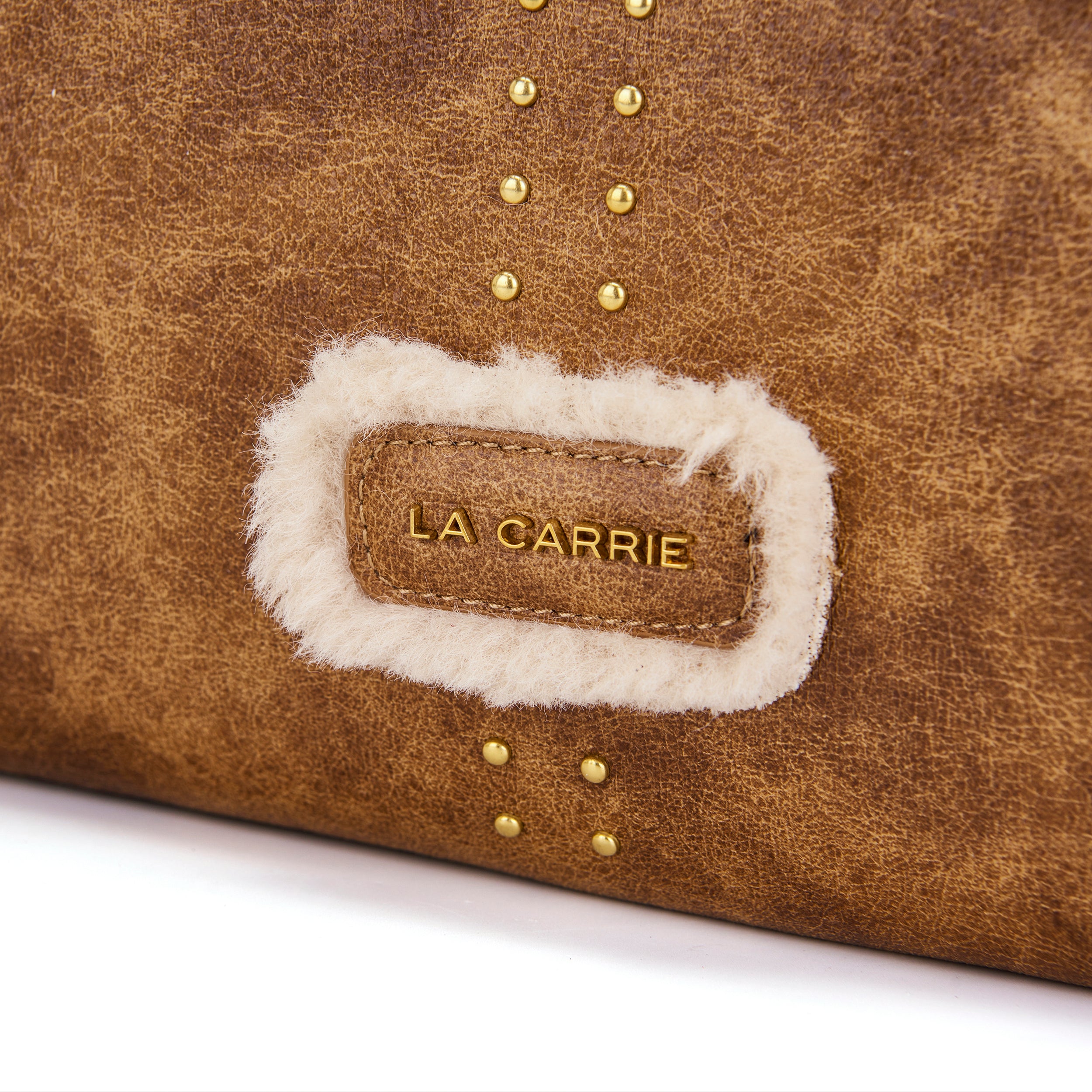 La Carrie Warmtouch sac shopping cuoio eco-mouton 46x14x25cm