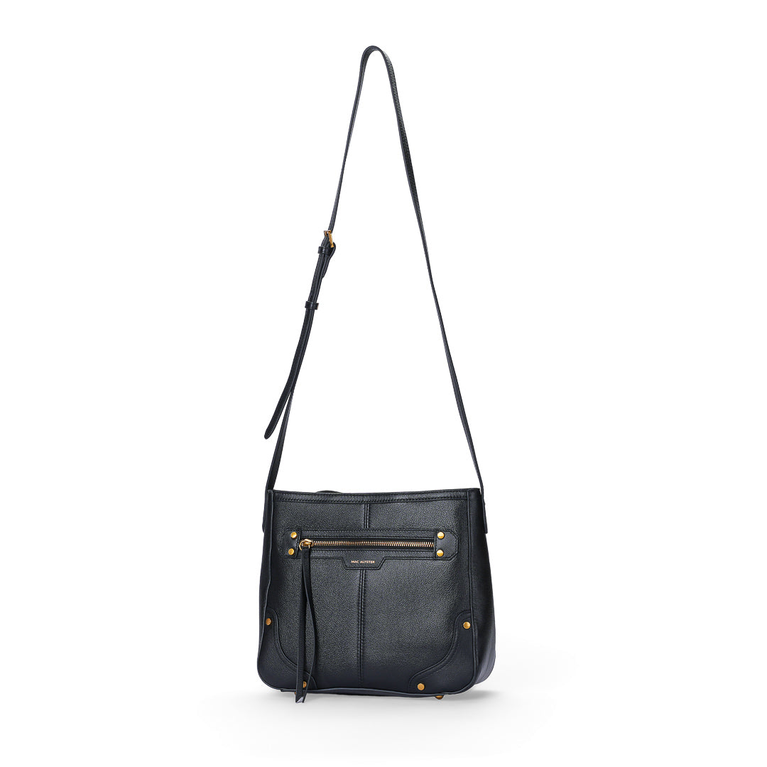 MAC ALYSTER Lanora sac trotteur Daim Noir cuir 28 cm