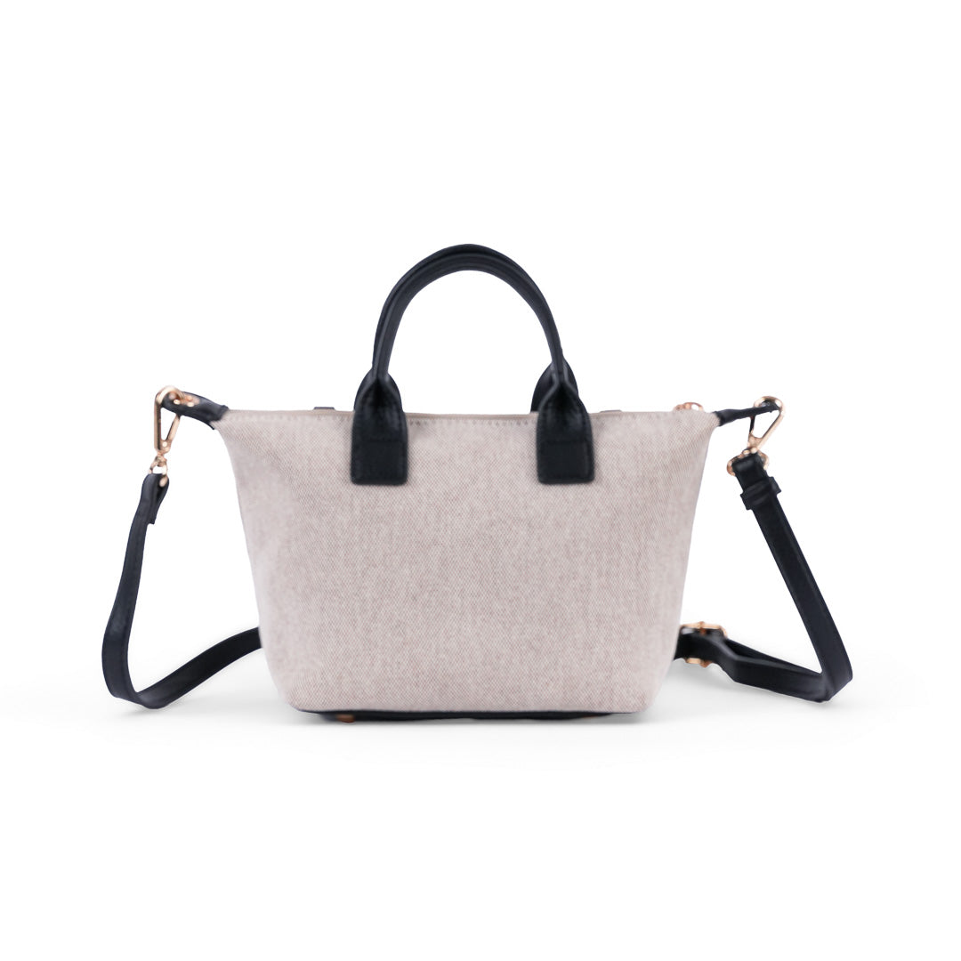 MAC ALYSTER Abrielle Lin petit sac main noir anses rondes