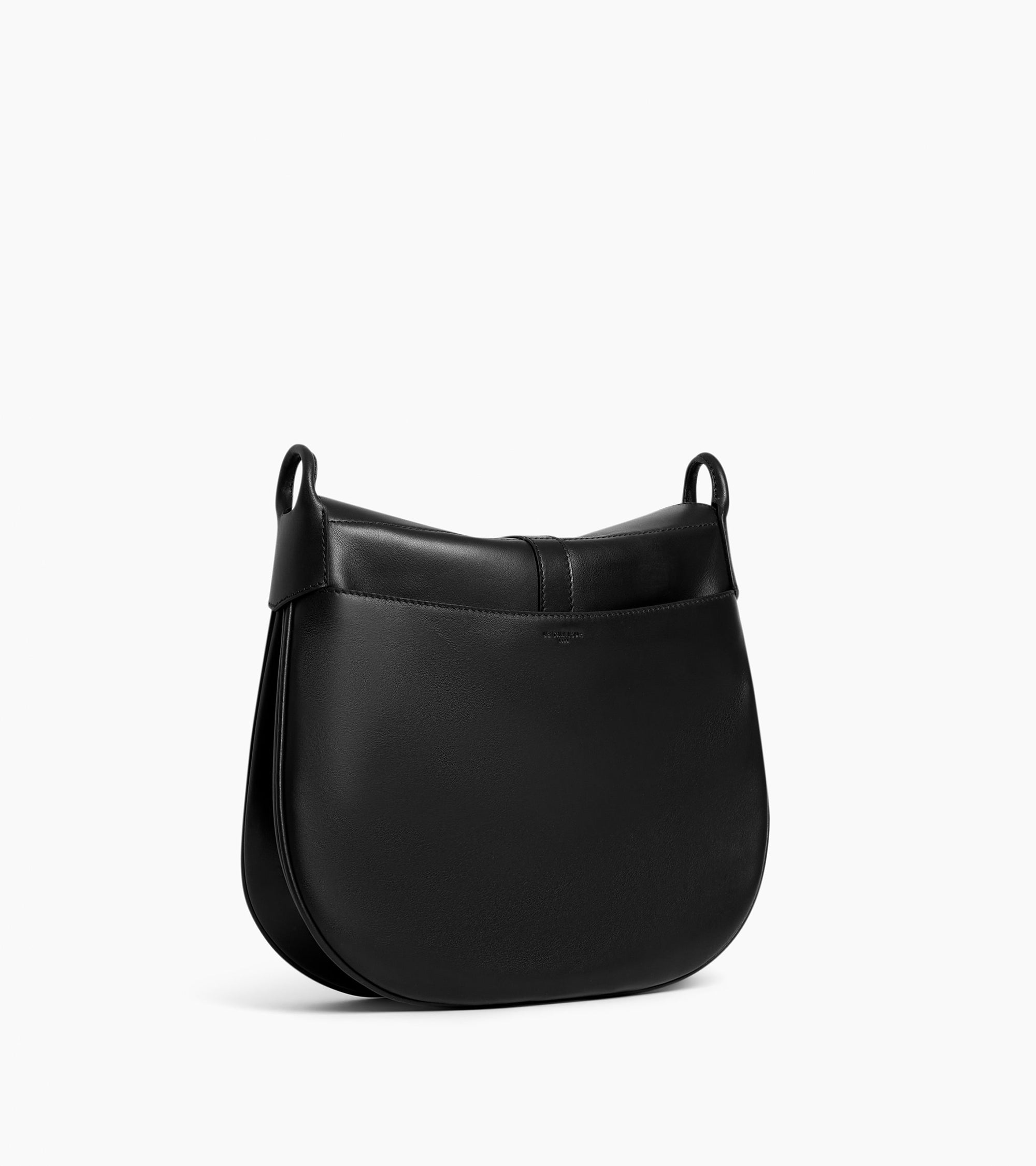 Le Tanneur Pia grand sac bandoulière cuir lisse Noir