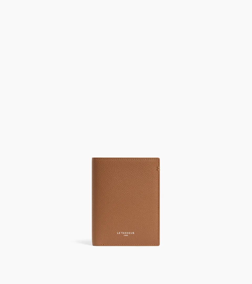 Le Tanneur Lucien portefeuille cuir grainé zippé marron