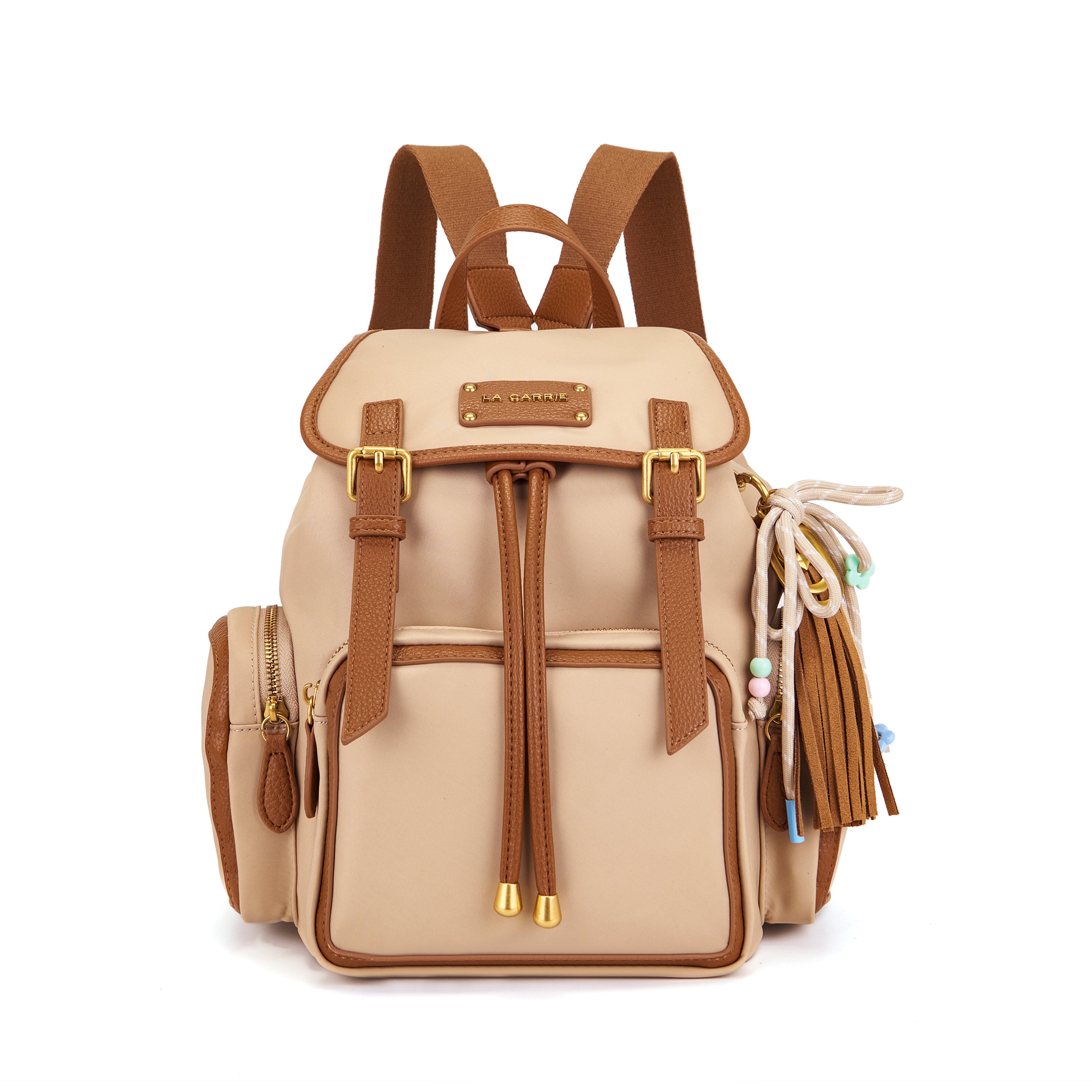 La Carrie Dark Wave sac à dos beige nylon