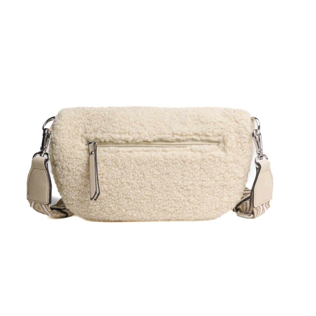 MAC ALYSTER Moumoute sac banane beige fausse fourrure