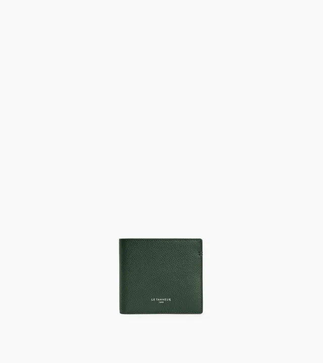 Le Tanneur Lucien porte-cartes cuir grainé vert malachite