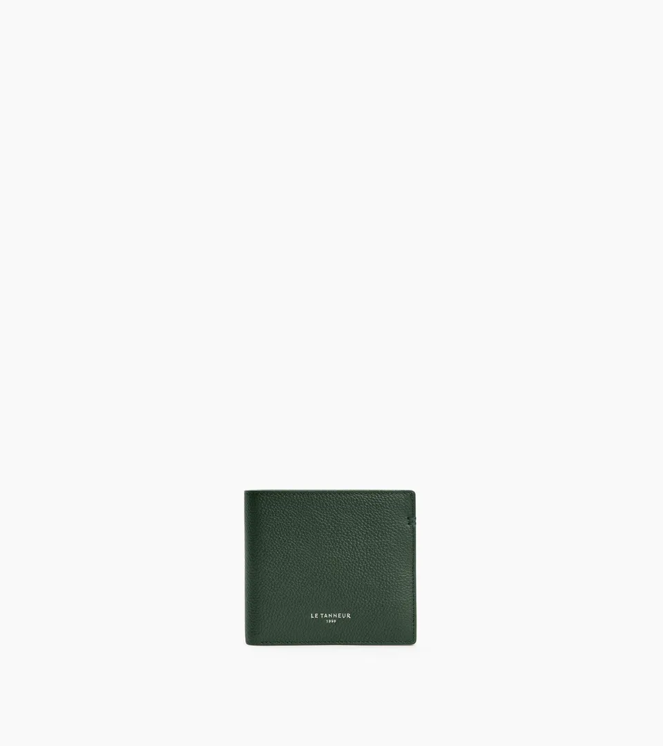 Le Tanneur Lucien porte-cartes cuir grainé vert malachite