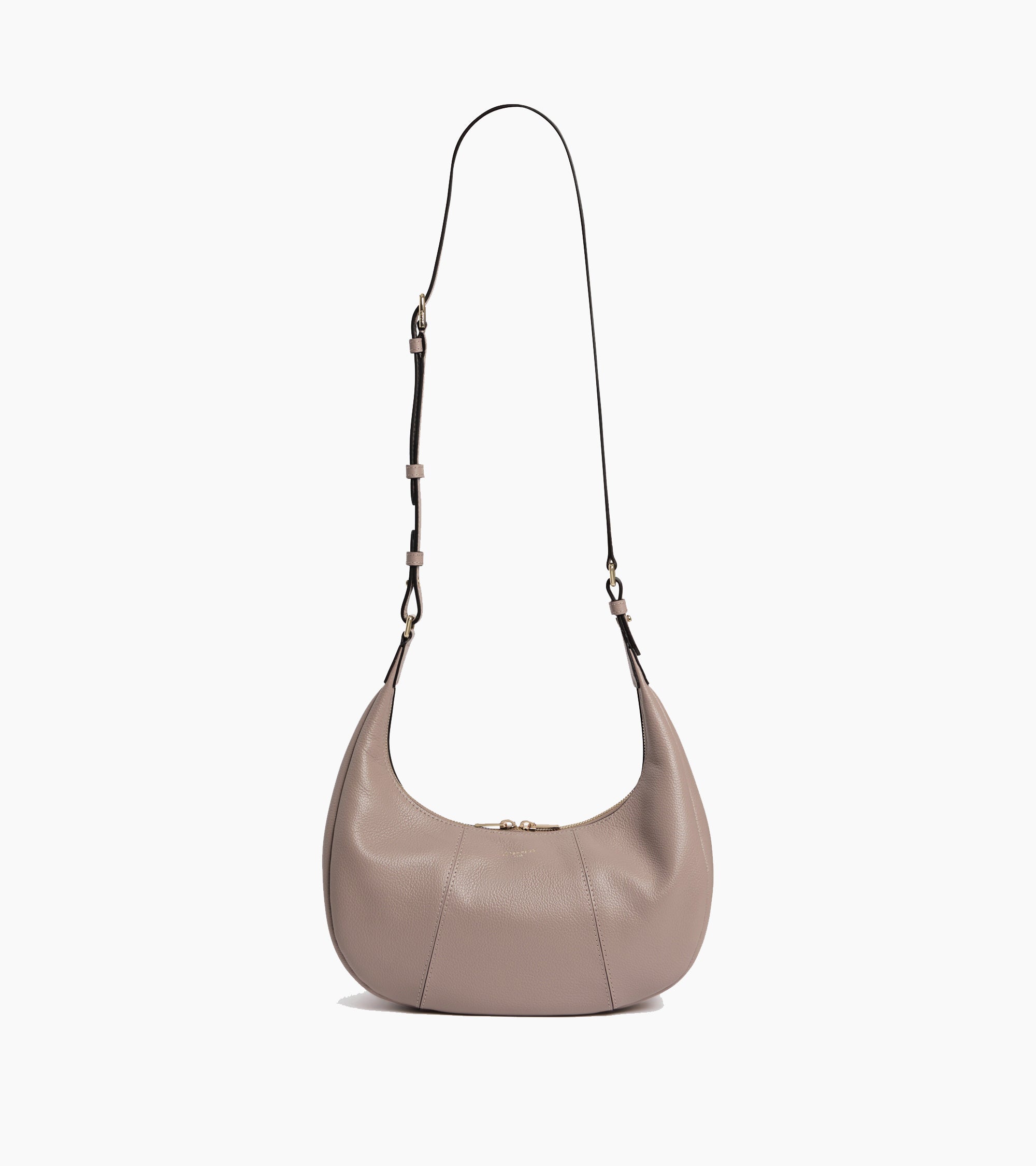 Le Tanneur Juliette petit sac hobo cuir grainé gris