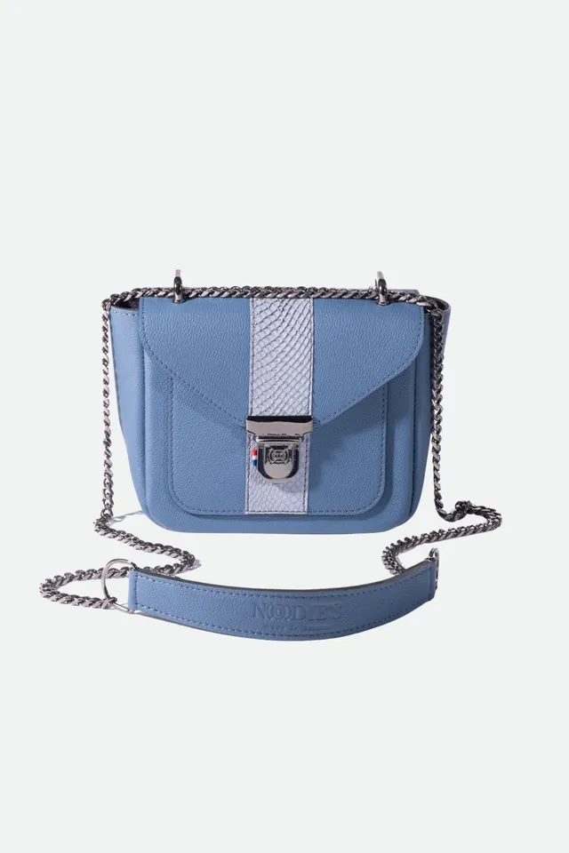 Nodie's Isaac bleu denim mini sac bandoulière cuir