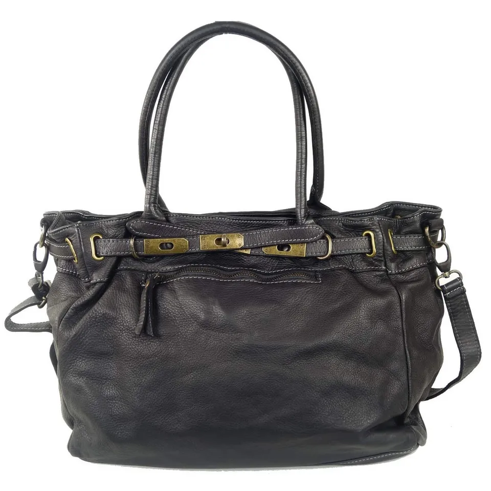 Collection Esprit Cuir MATILDA grand sac cuir noir vintage