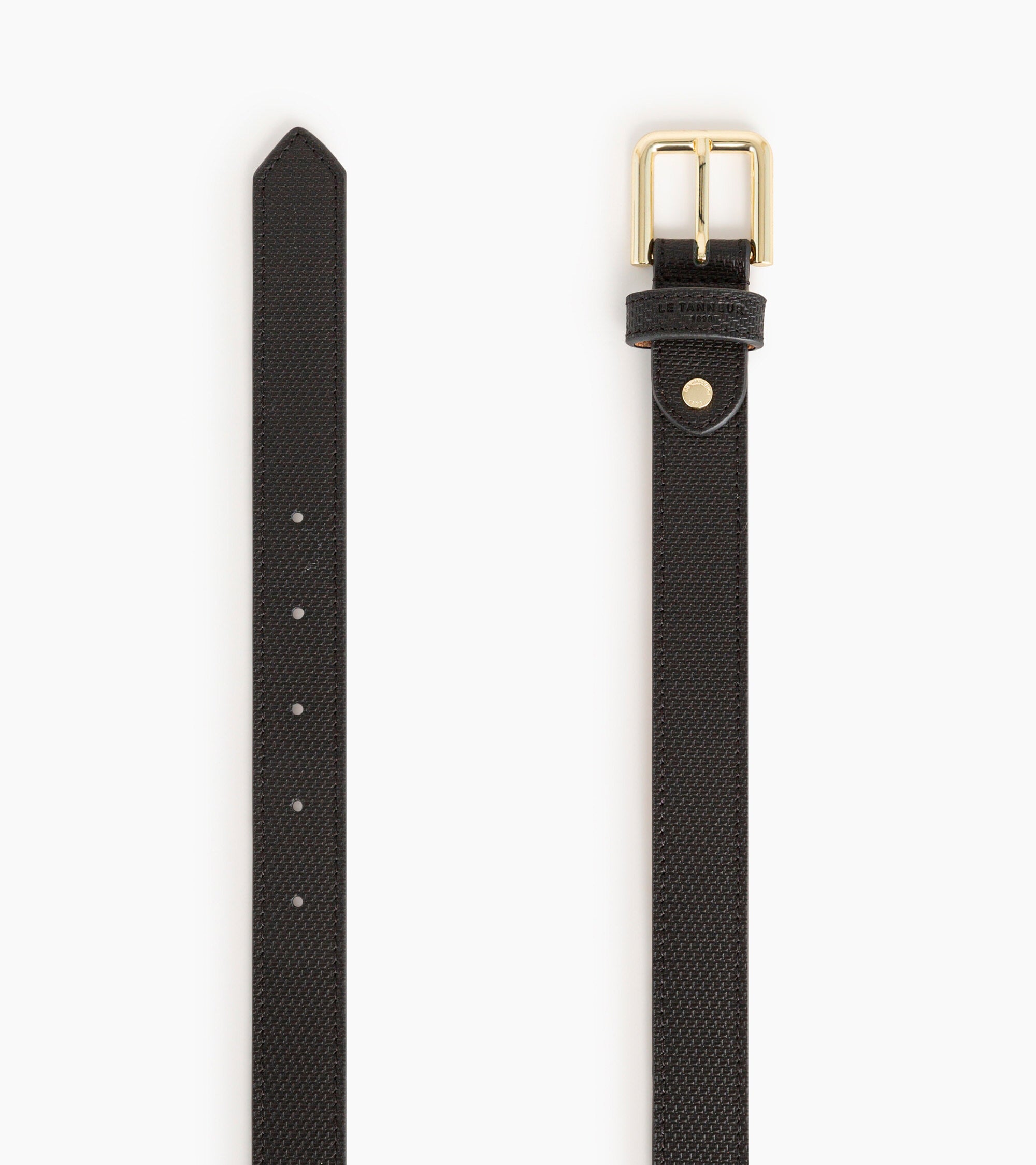 Le Tanneur ceinture femme cuir noir boucle carrée