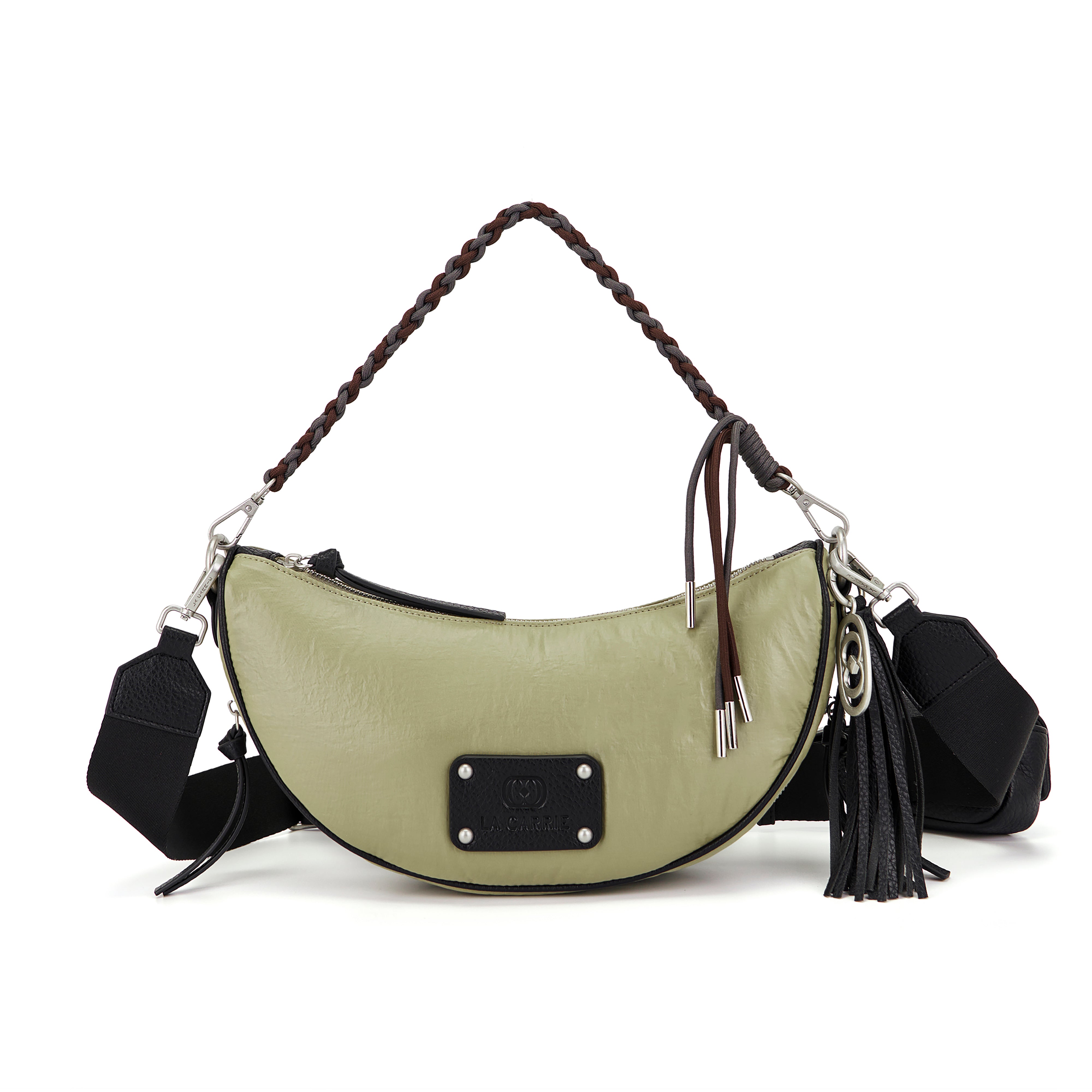 La Carrie Fiber sac bandoulière taupe nylon 33 cm