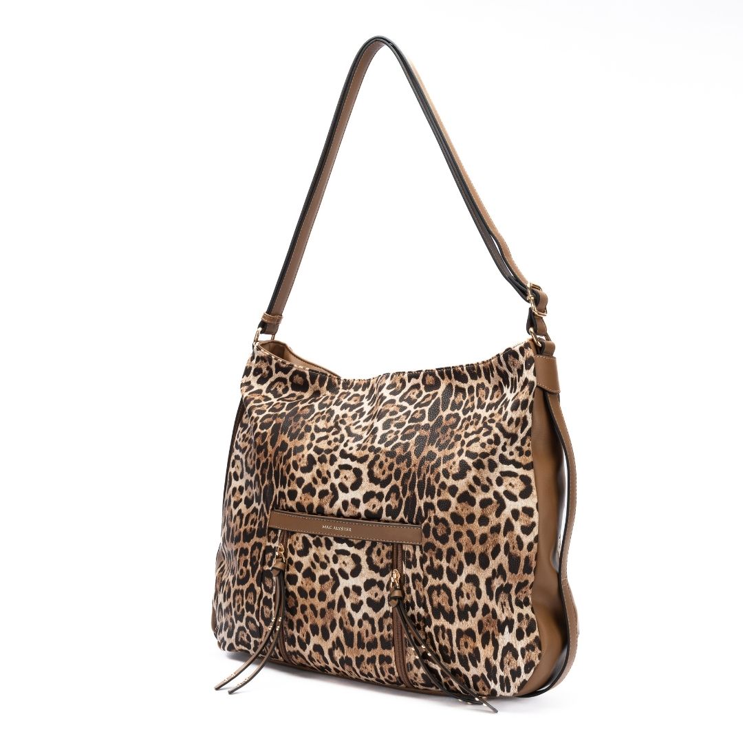 MAC ALYSTER Léopard sac besace noir imprimé animal