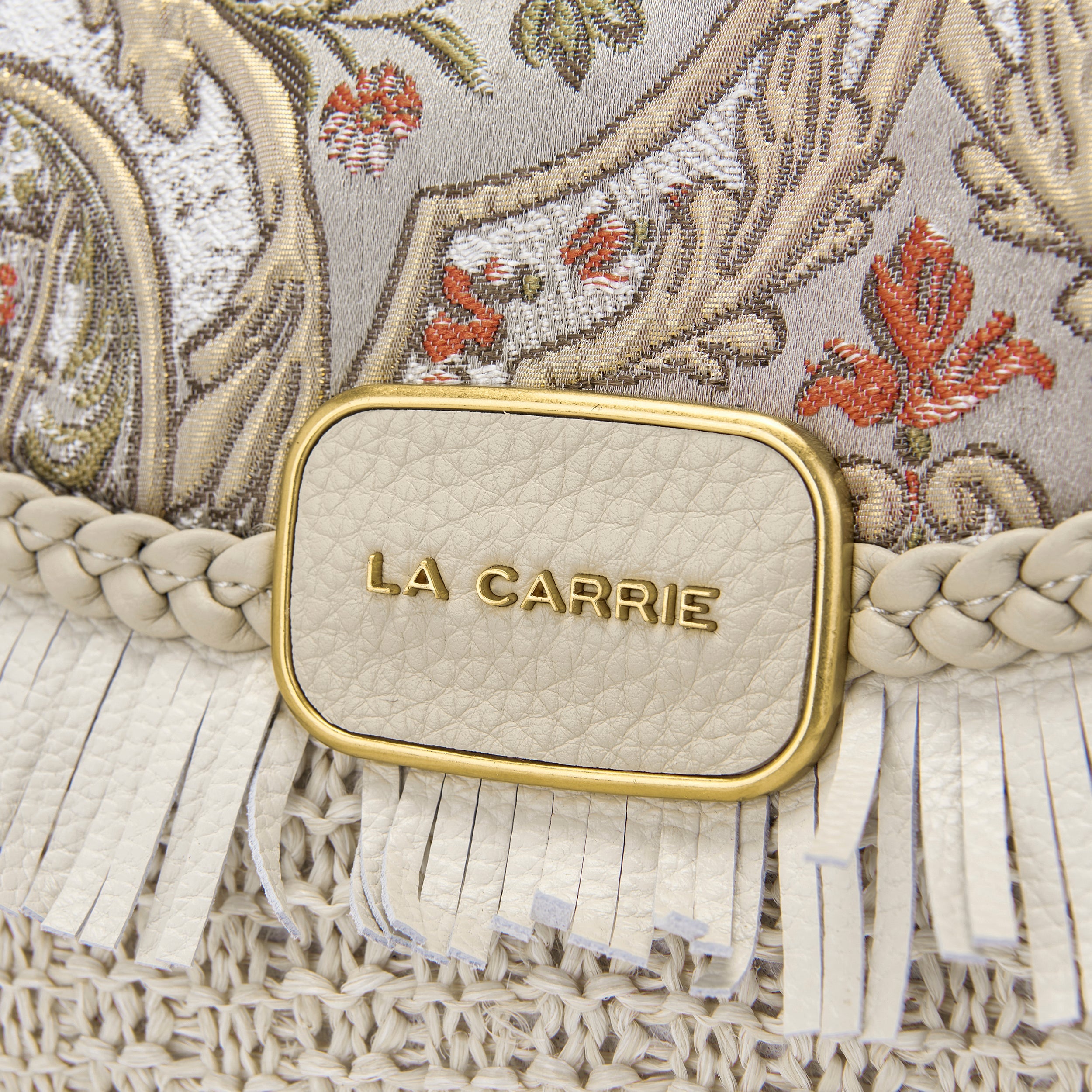 La Carrie Arabesque sac bandouliere beige raffia