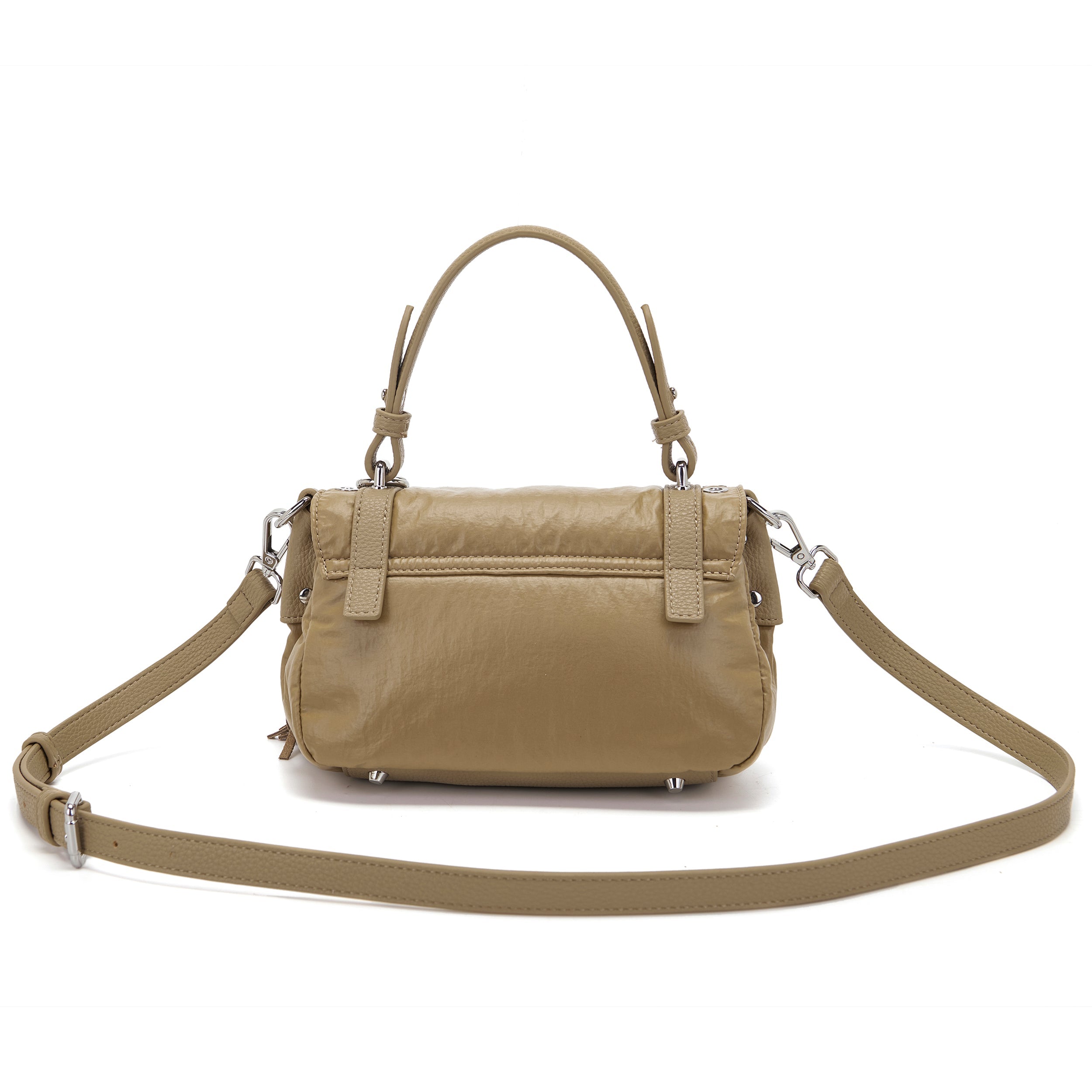 La Carrie Atena Wrinkled sac cabas BEIGE nylon