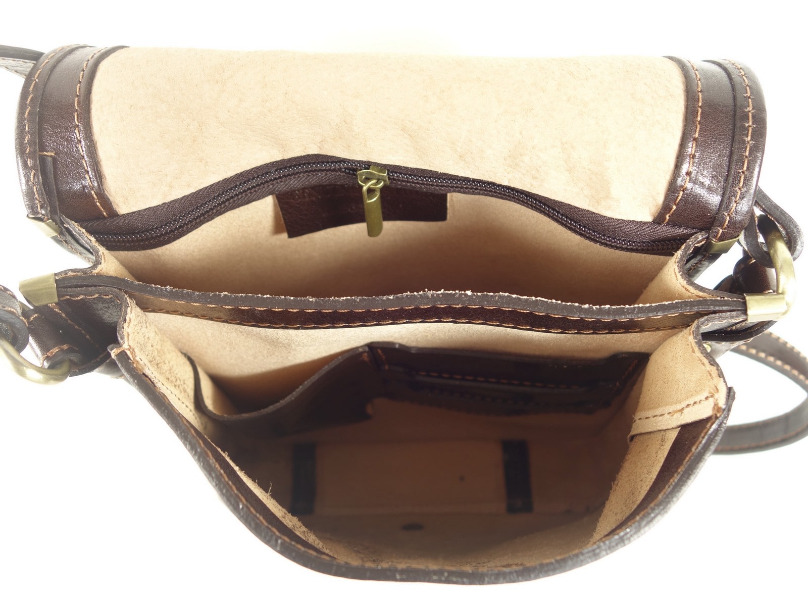 Collection Esprit Cuir Milano besace bandoulière brun cuir homme