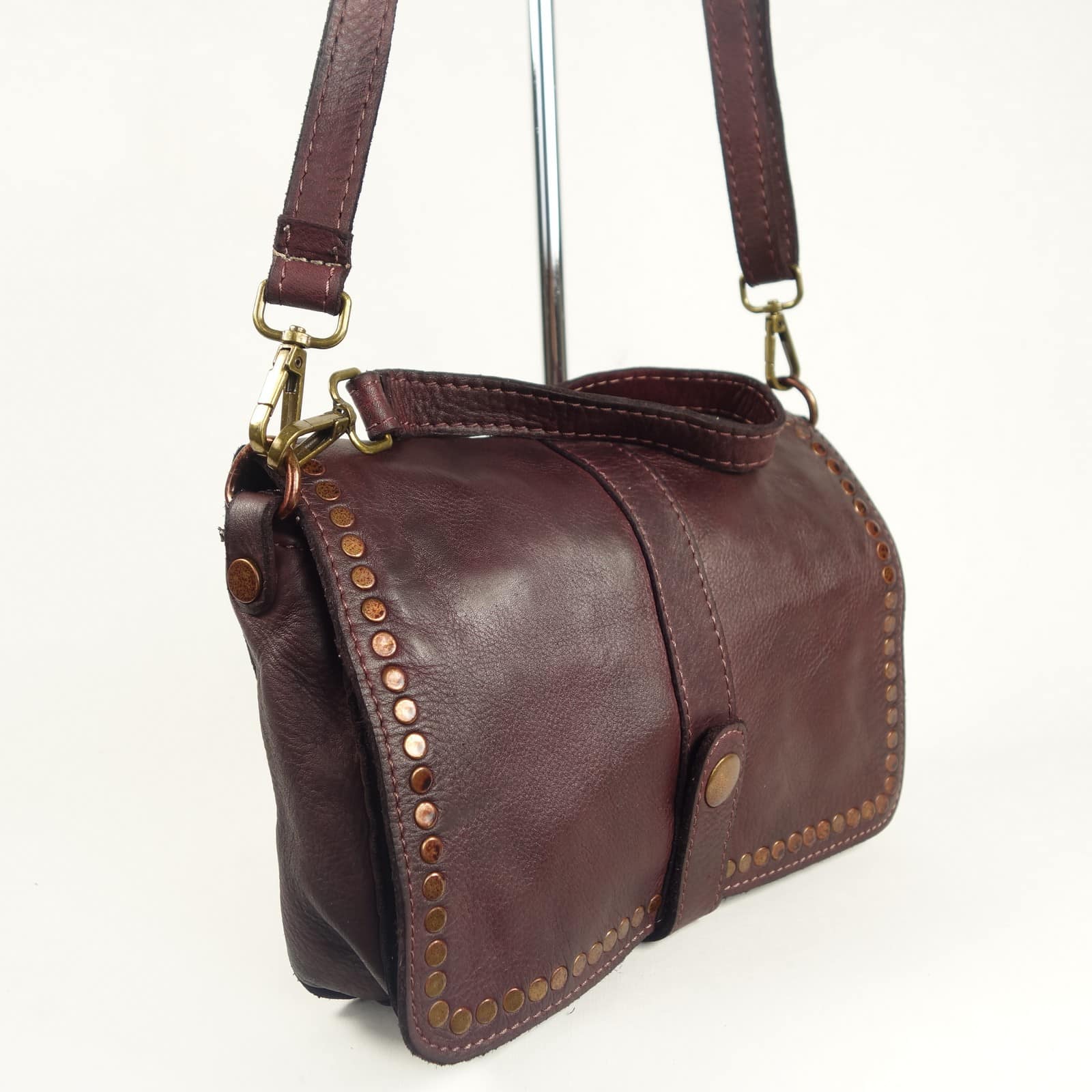 Collection Esprit Cuir Gena mini sac cuir bordeaux vintage