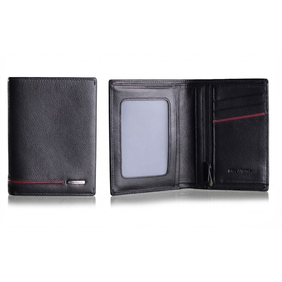 MAC ALYSTER Signature grand portefeuille Noir/Noir cartes