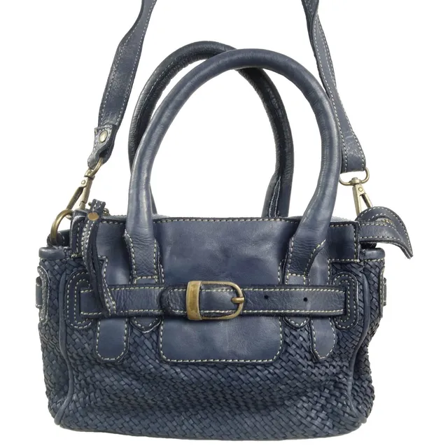 Collection Esprit Cuir TEA mini sac cuir bleu jean