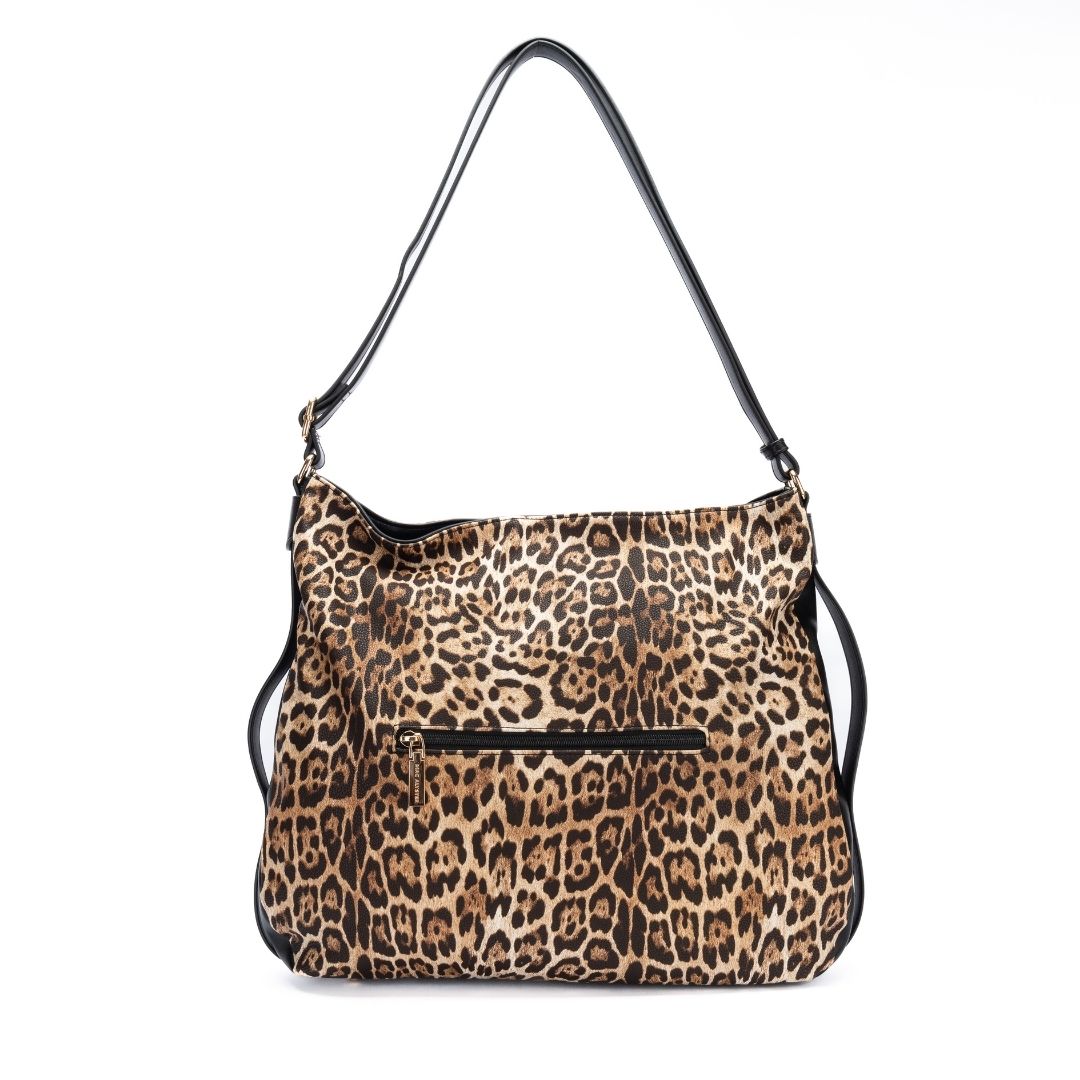 MAC ALYSTER Léopard sac besace noir imprimé animal