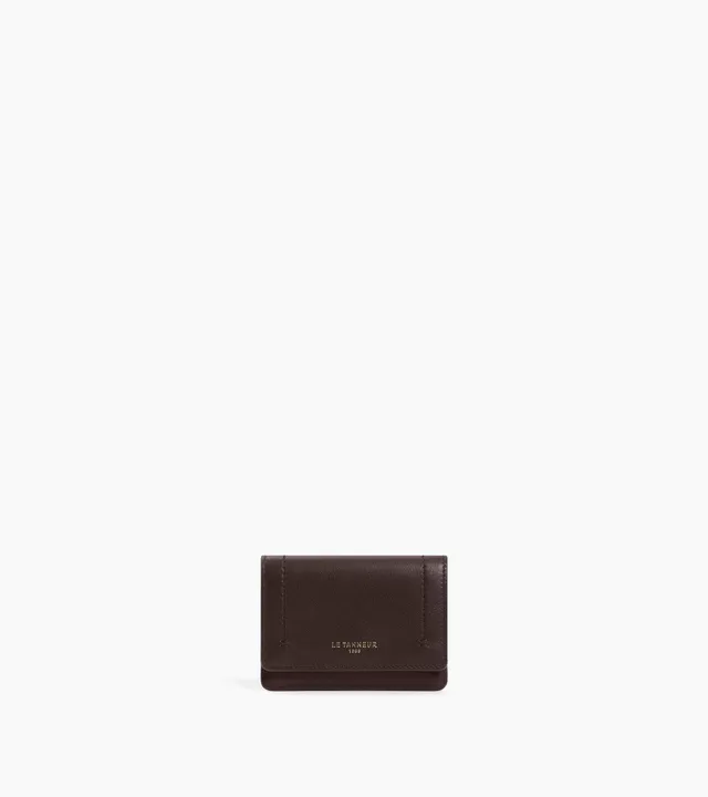 Le Tanneur Louison porte-cartes cuir lisse Brown Arabica