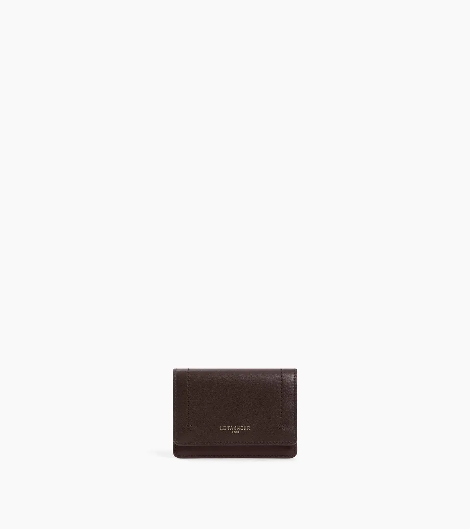 Le Tanneur Louison porte-cartes cuir lisse Brown Arabica