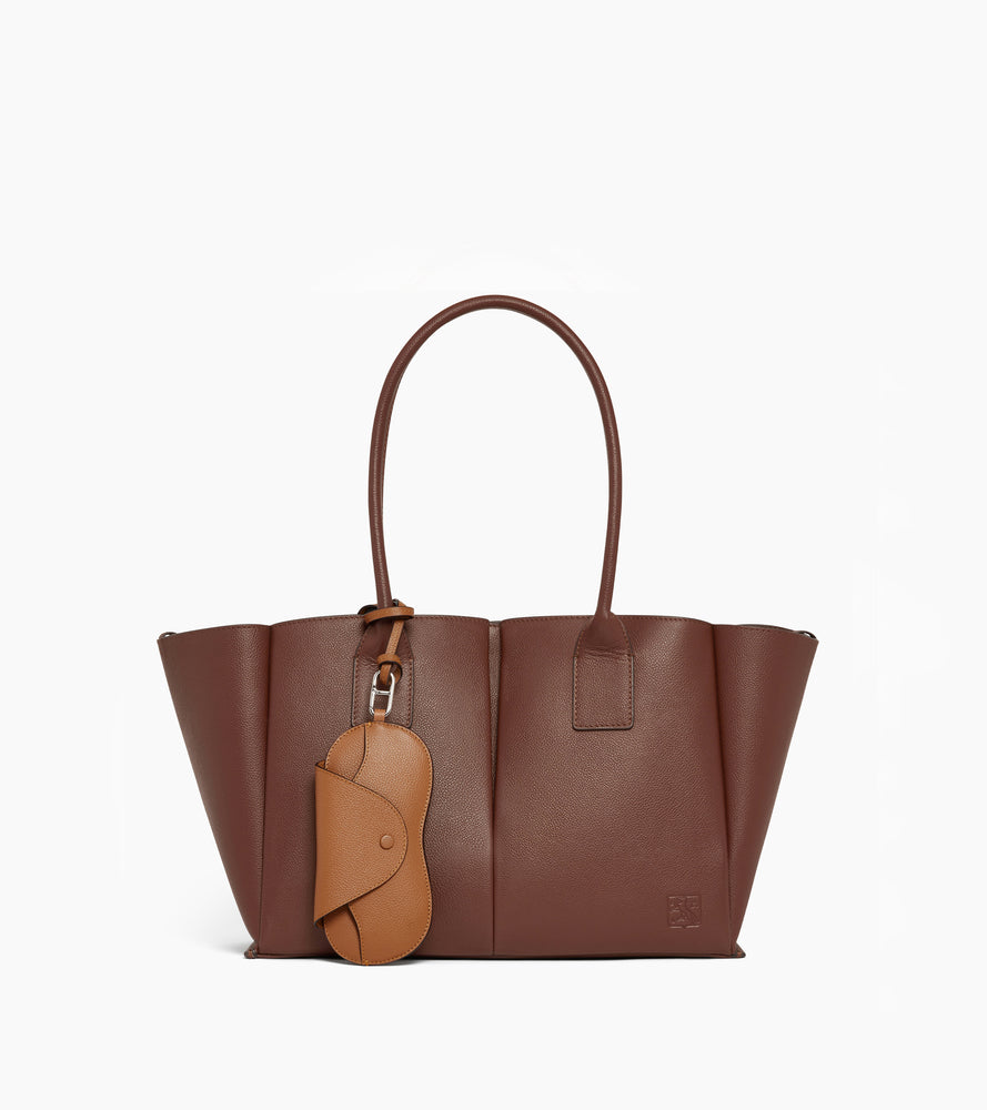 Le Tanneur Charms étui lunettes cuir marron Brown Tan
