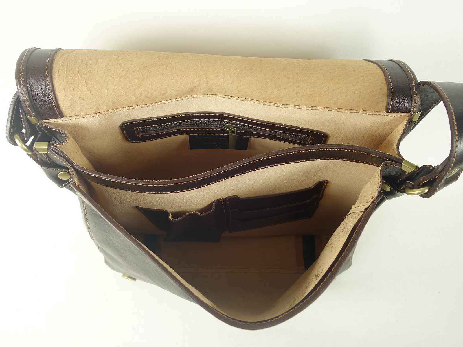 Collection Esprit Cuir Modena besace cuir brun messenger
