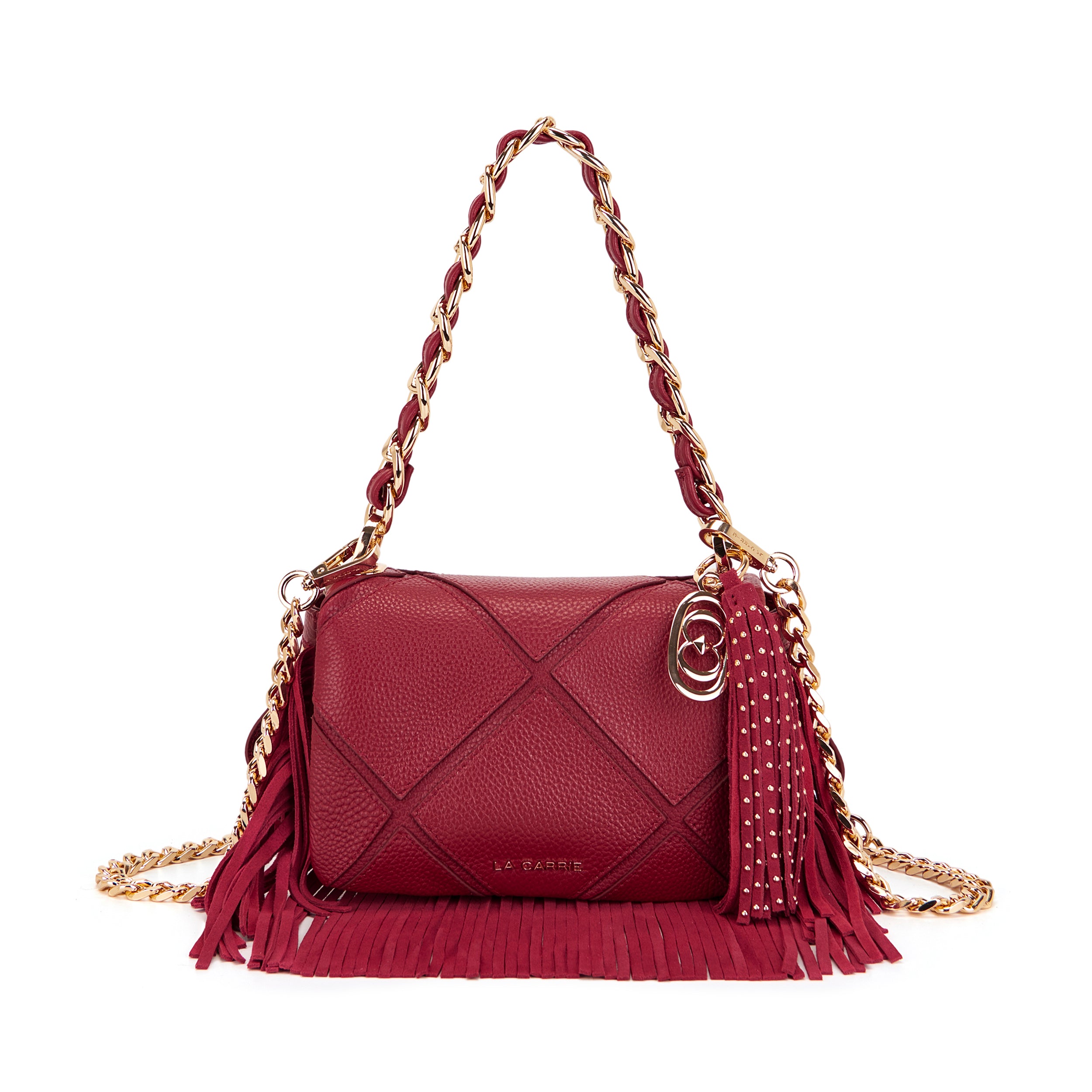 La Carrie Isabel sac bandoulière ivoire 21 cm cuir grainé