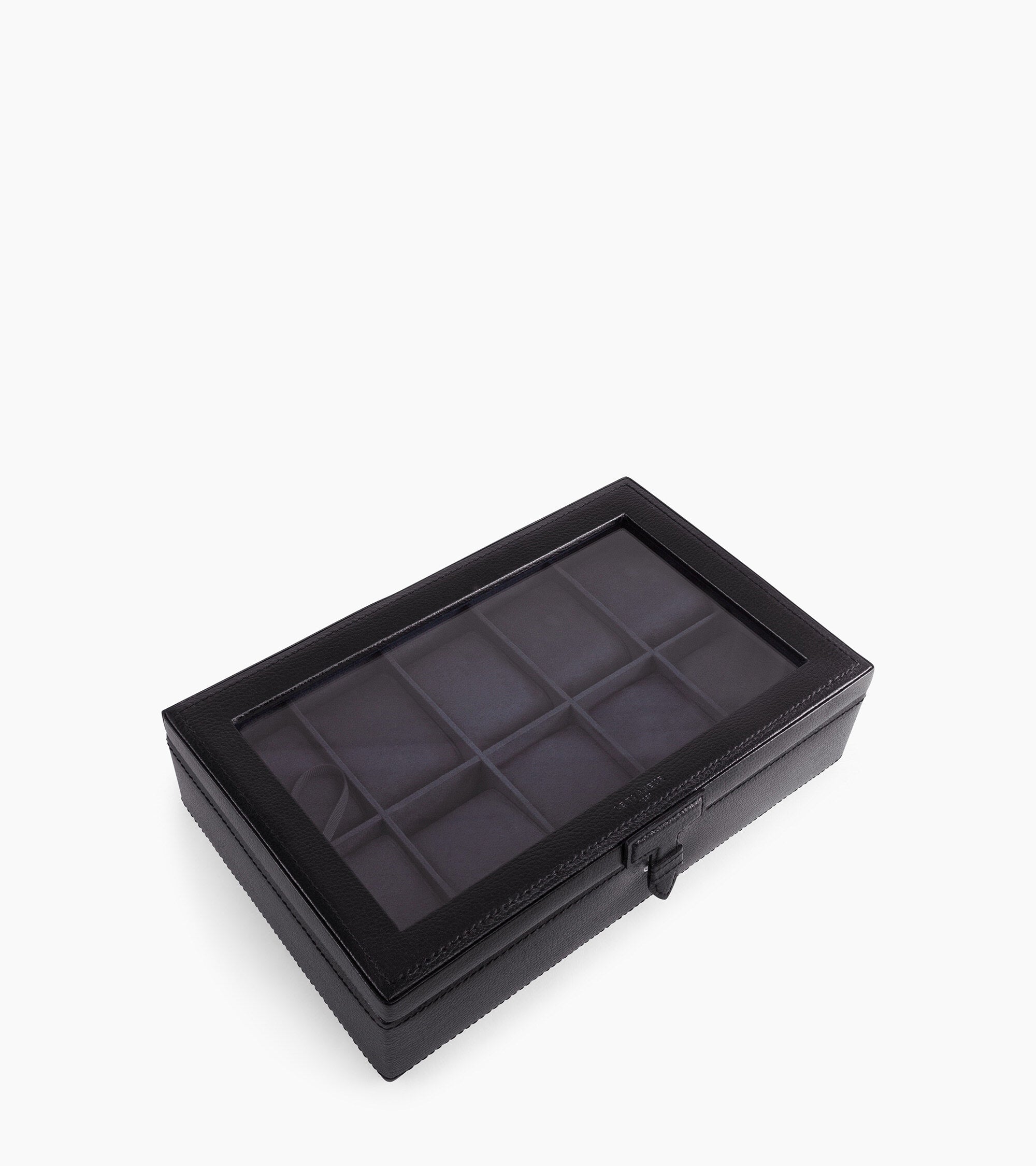 Le Tanneur coffret 10 montres cuir noir vitré