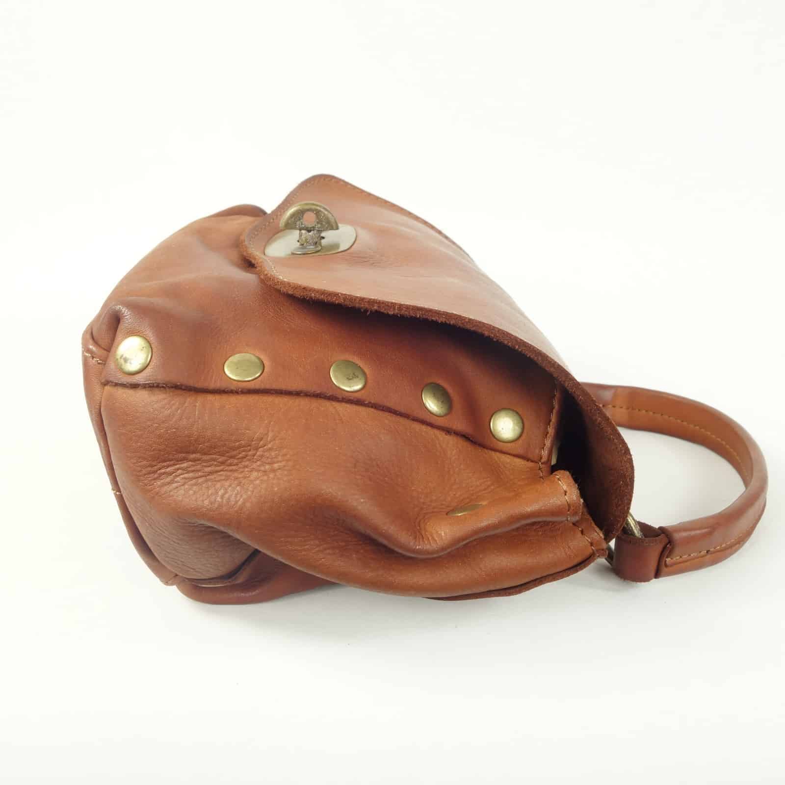 Collection Esprit Cuir SARA mini sac bandoulière naturel cuir