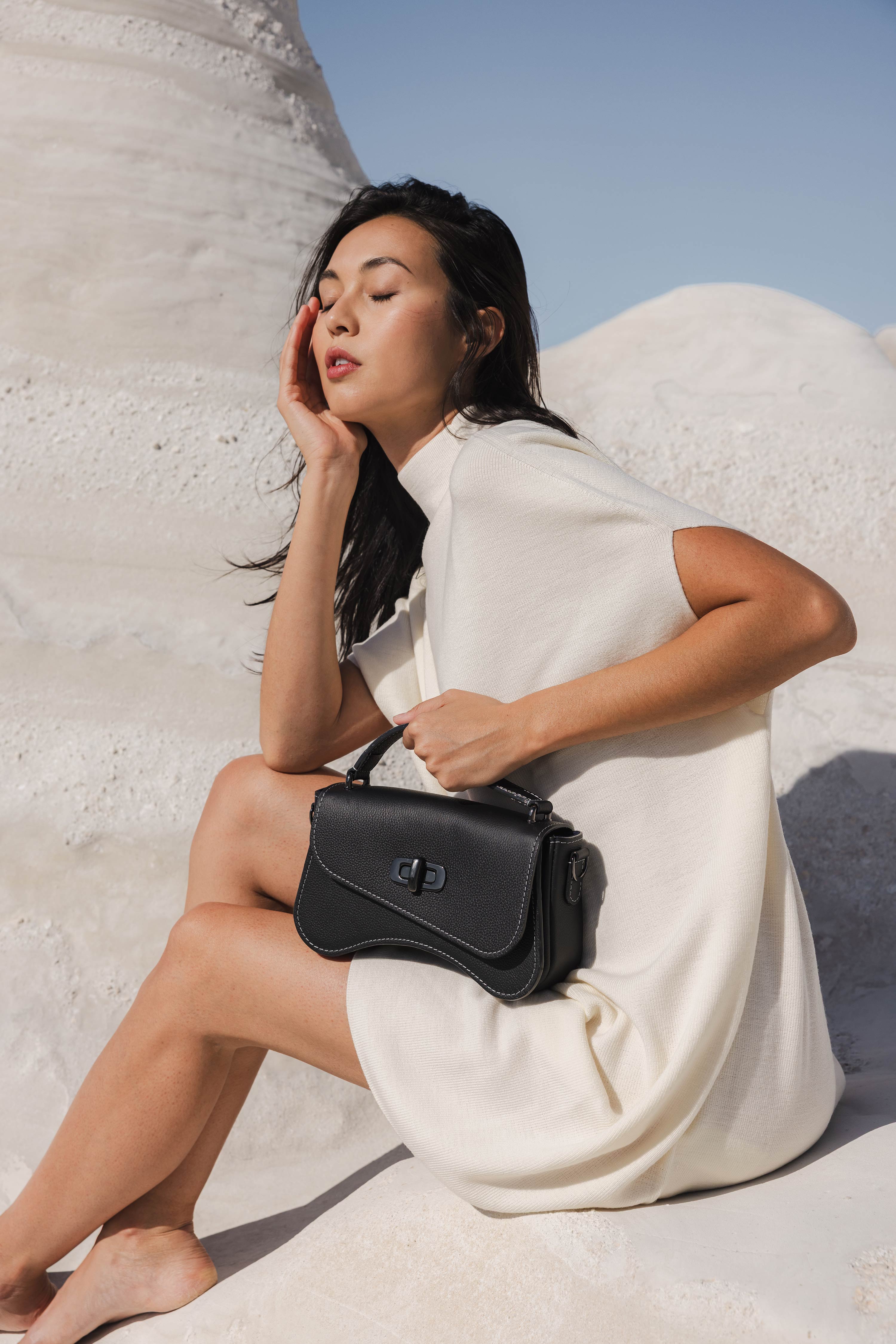 Nodie's L'Iconique sac baguette noir grainé cuir