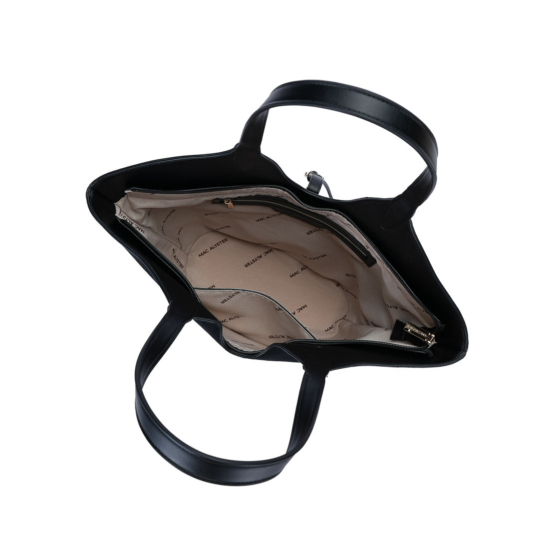 MAC ALYSTER DUNEA sac cabas taupe suédine effet velours