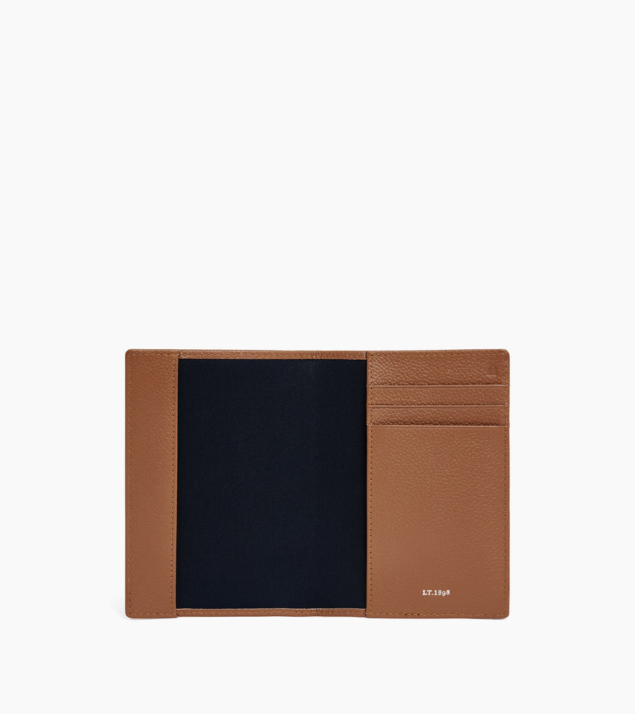 Le Tanneur porte-passeport cuir grainé marron tan