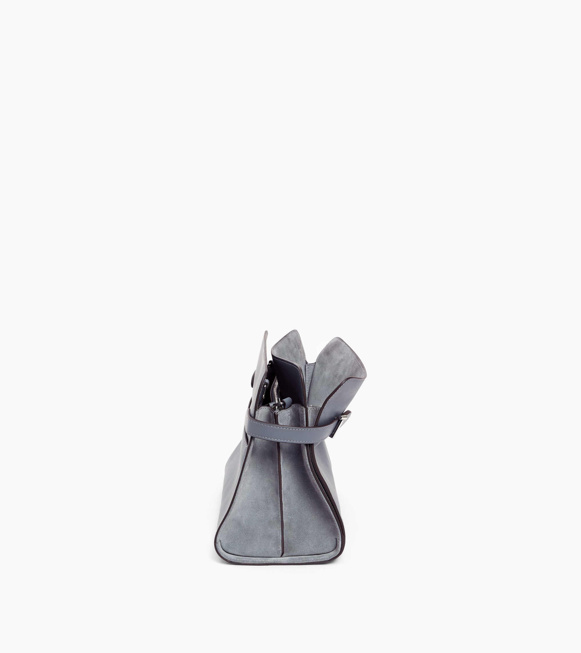 Le Tanneur Emie sac épaule cuir bleu acier grand modèle