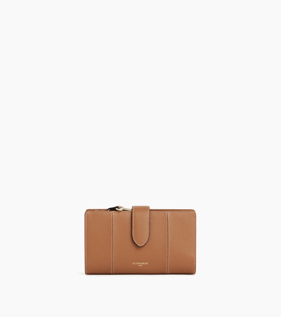 Le Tanneur Juliette portefeuille cuir grainé zip RFID