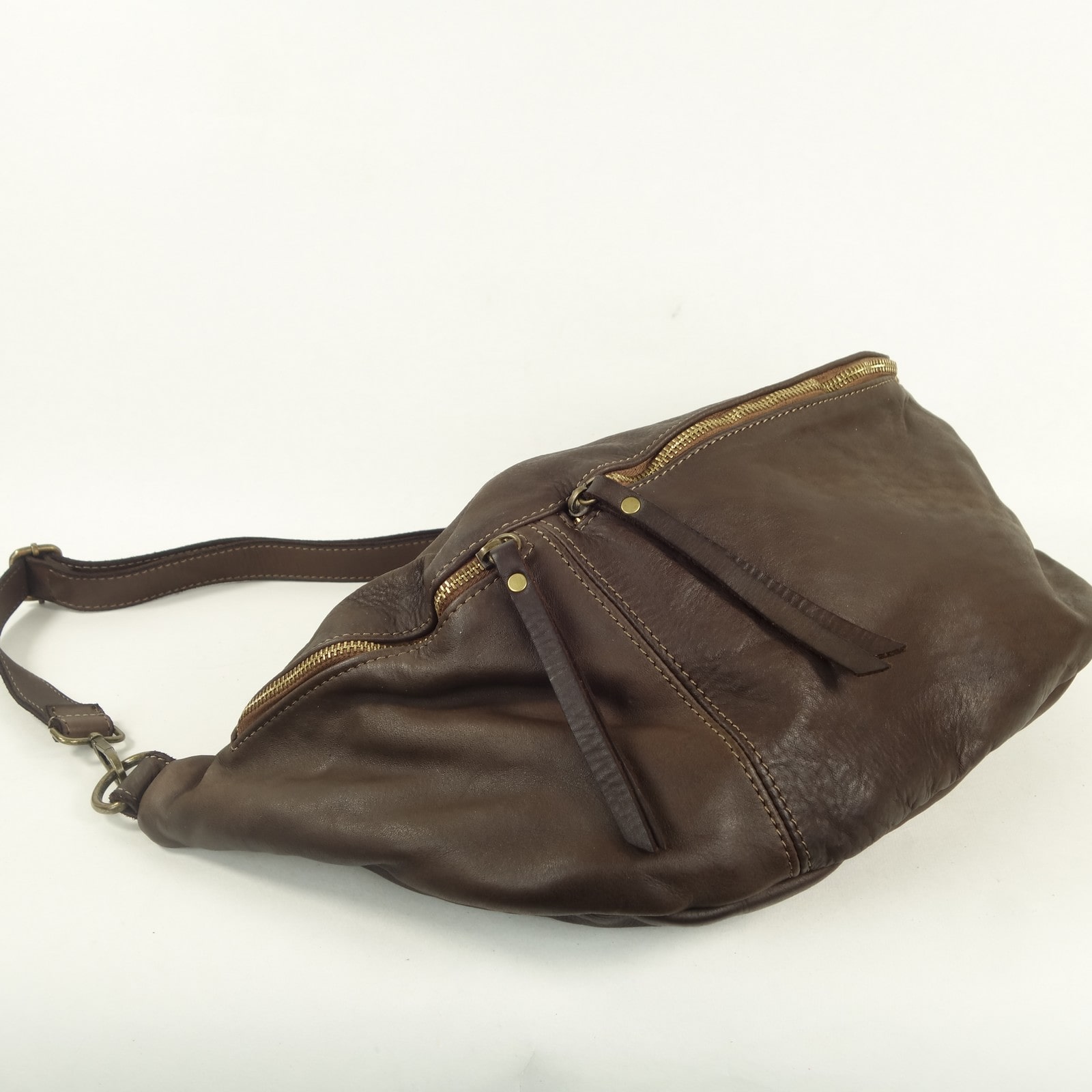 Collection Esprit Cuir Oliver sac banane XL marron cuir vintage